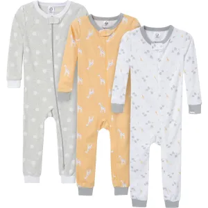 3-Pack Baby & Toddler Neutral Safari Snug Fit Footless Pajamas Gerber Childrenswea