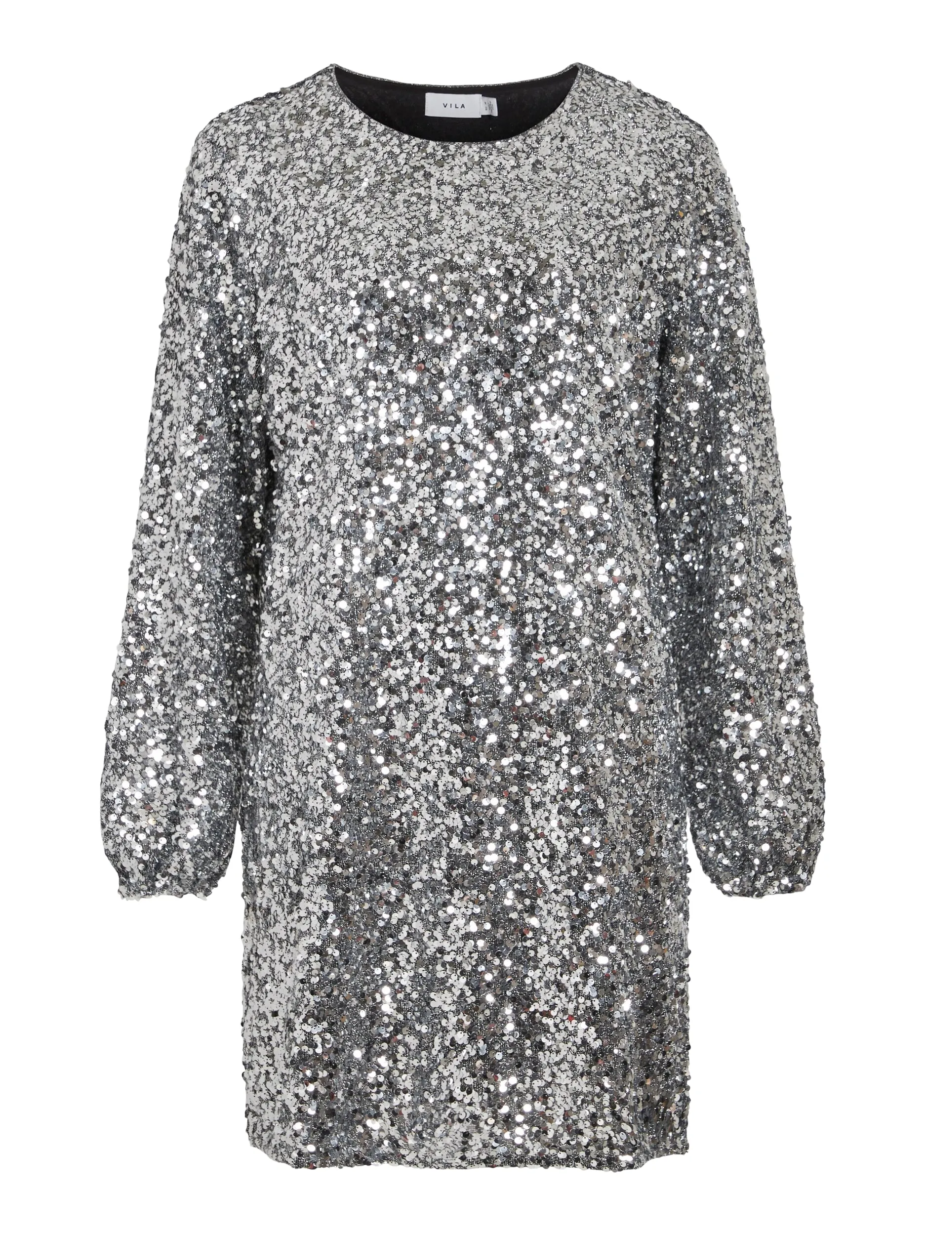 AGGIE L/S SEQUIN DRESS (SILVER)