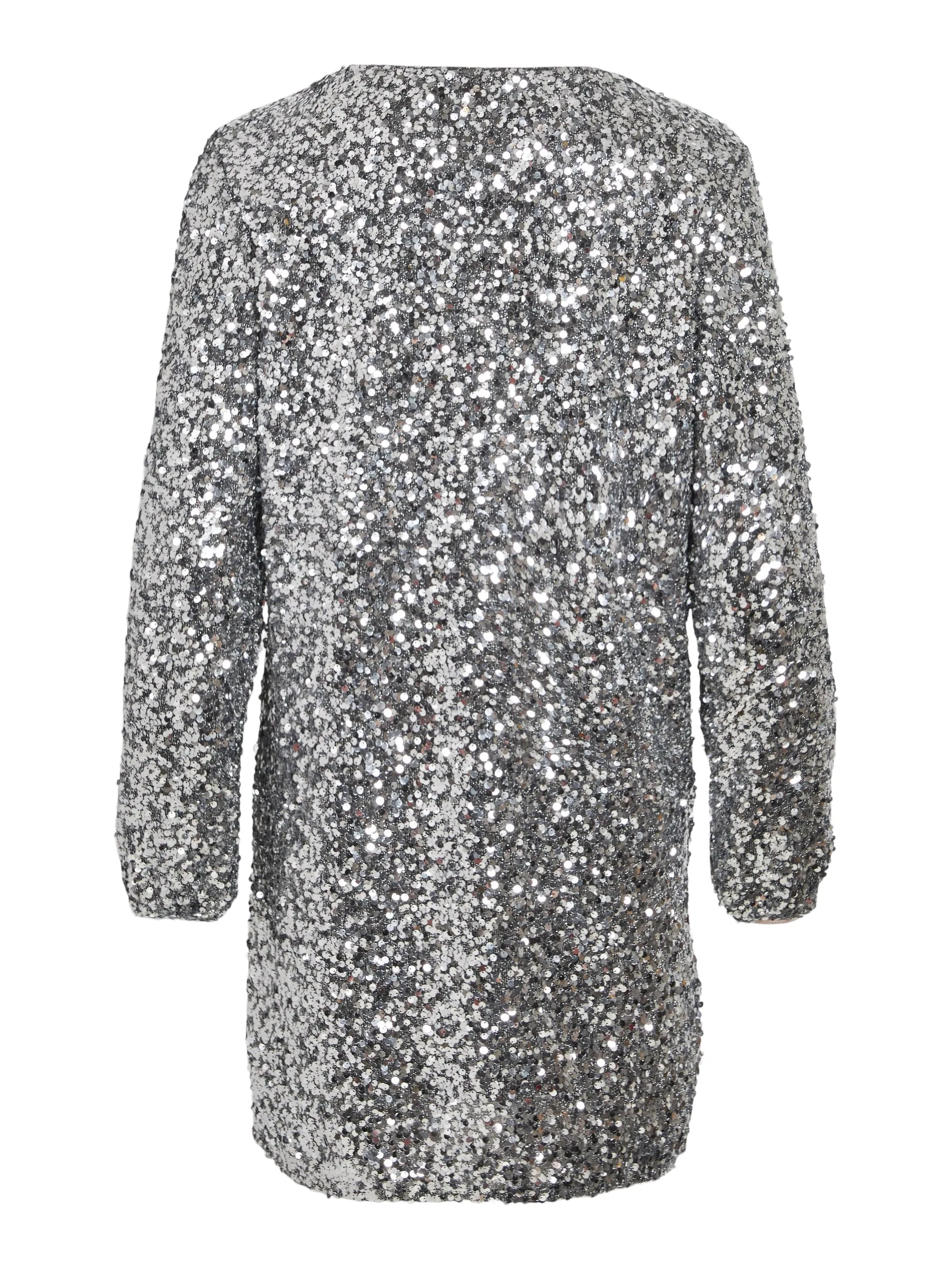AGGIE L/S SEQUIN DRESS (SILVER)