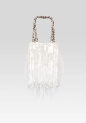 Avery Sequin Feather Bag