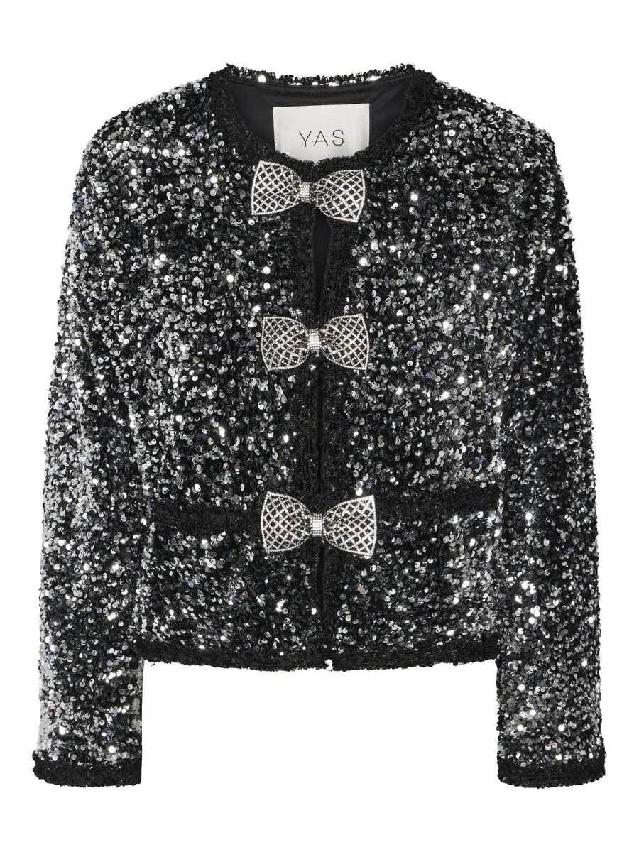 Bow Sequin Jacket (Black)