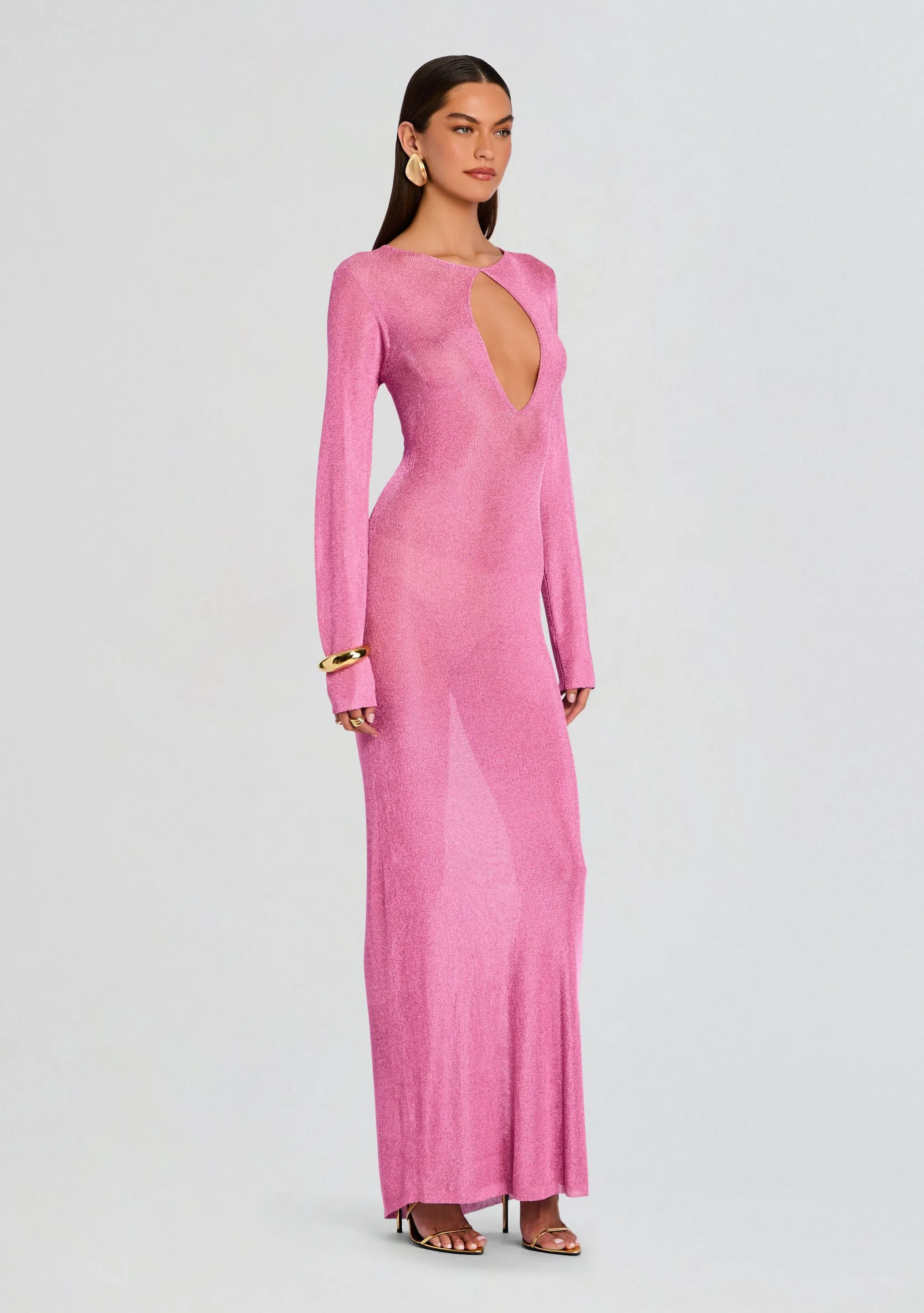 Carmel Metallic Knit Maxi Dress
