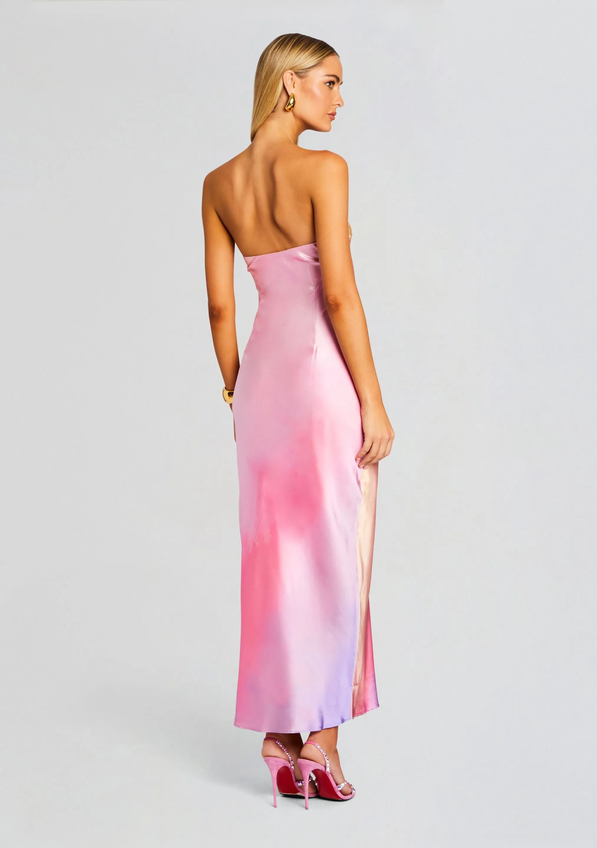 Cerith Silk Strapless Midi Dress