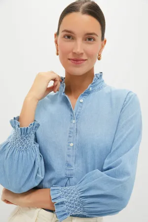 Chambray Teagan Popover Top