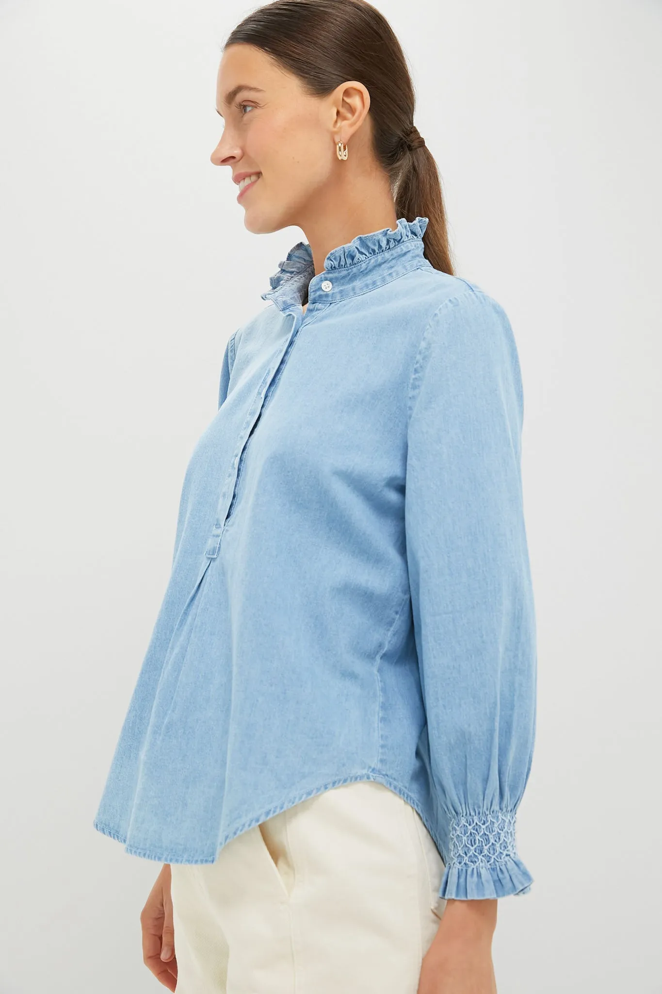 Chambray Teagan Popover Top