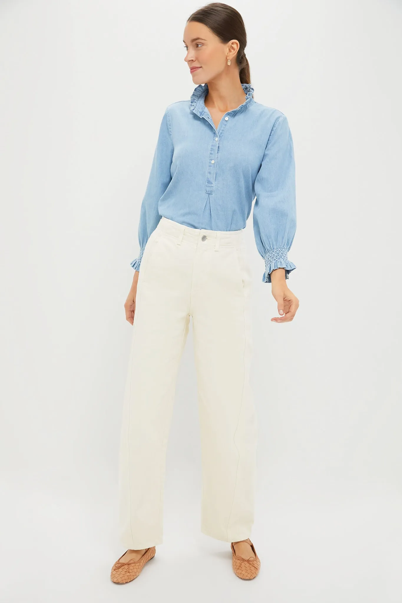 Chambray Teagan Popover Top