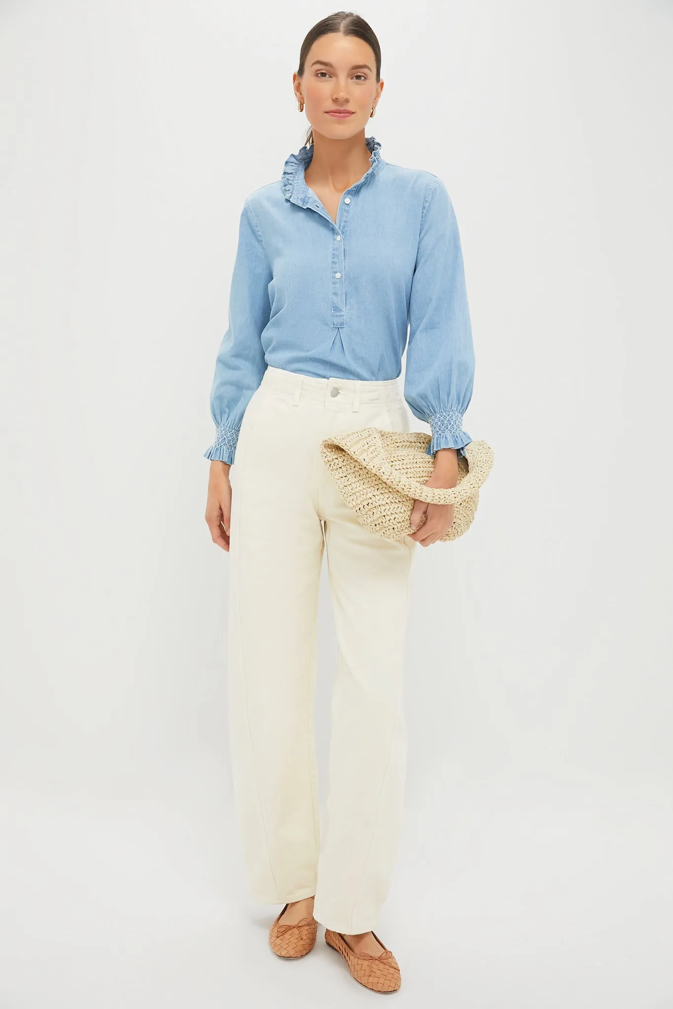 Chambray Teagan Popover Top