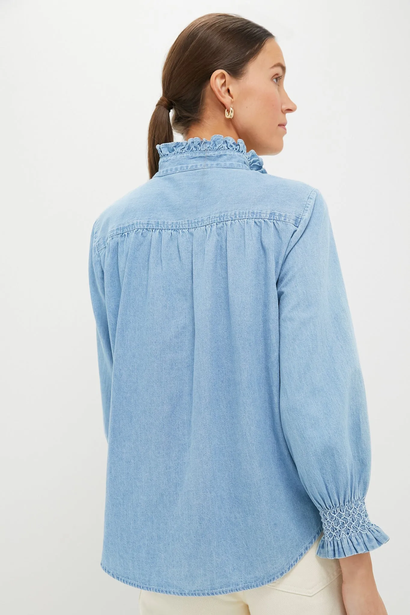 Chambray Teagan Popover Top