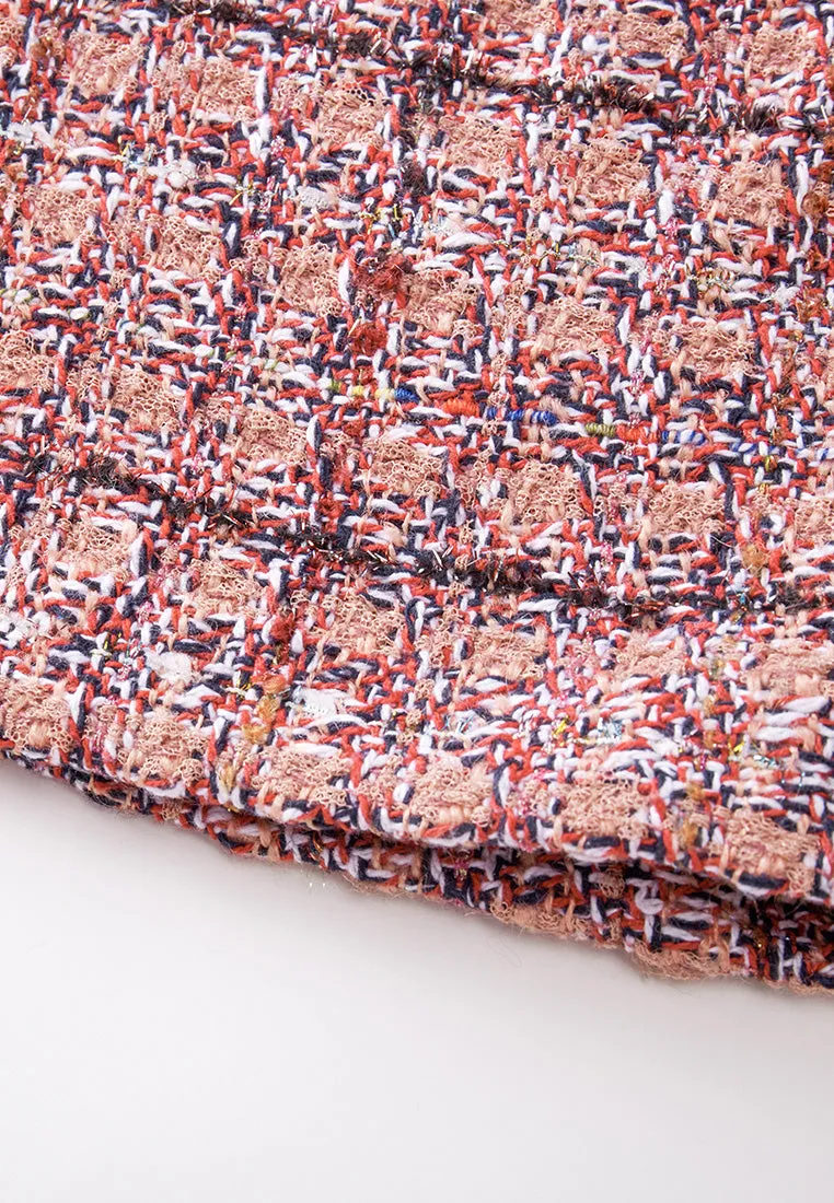 Checked Braid-trim Patch Pocket A-line Dress