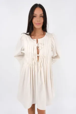 Clydette Long Sleeve Mini Dress Oatmeal