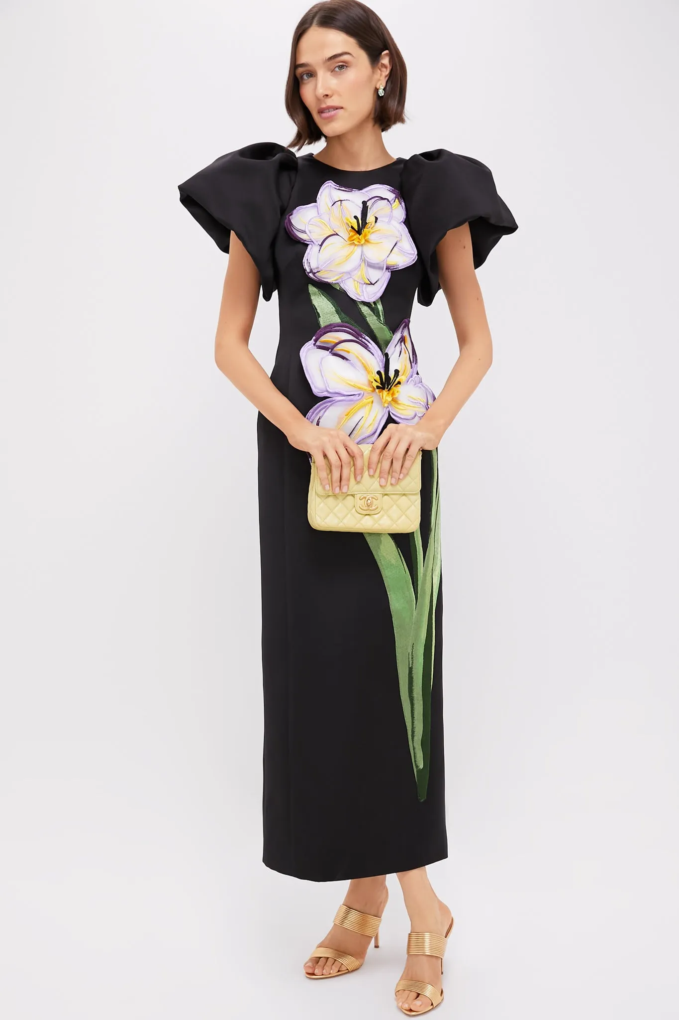 Ebony Iris Print Lucinda Maxi Dress