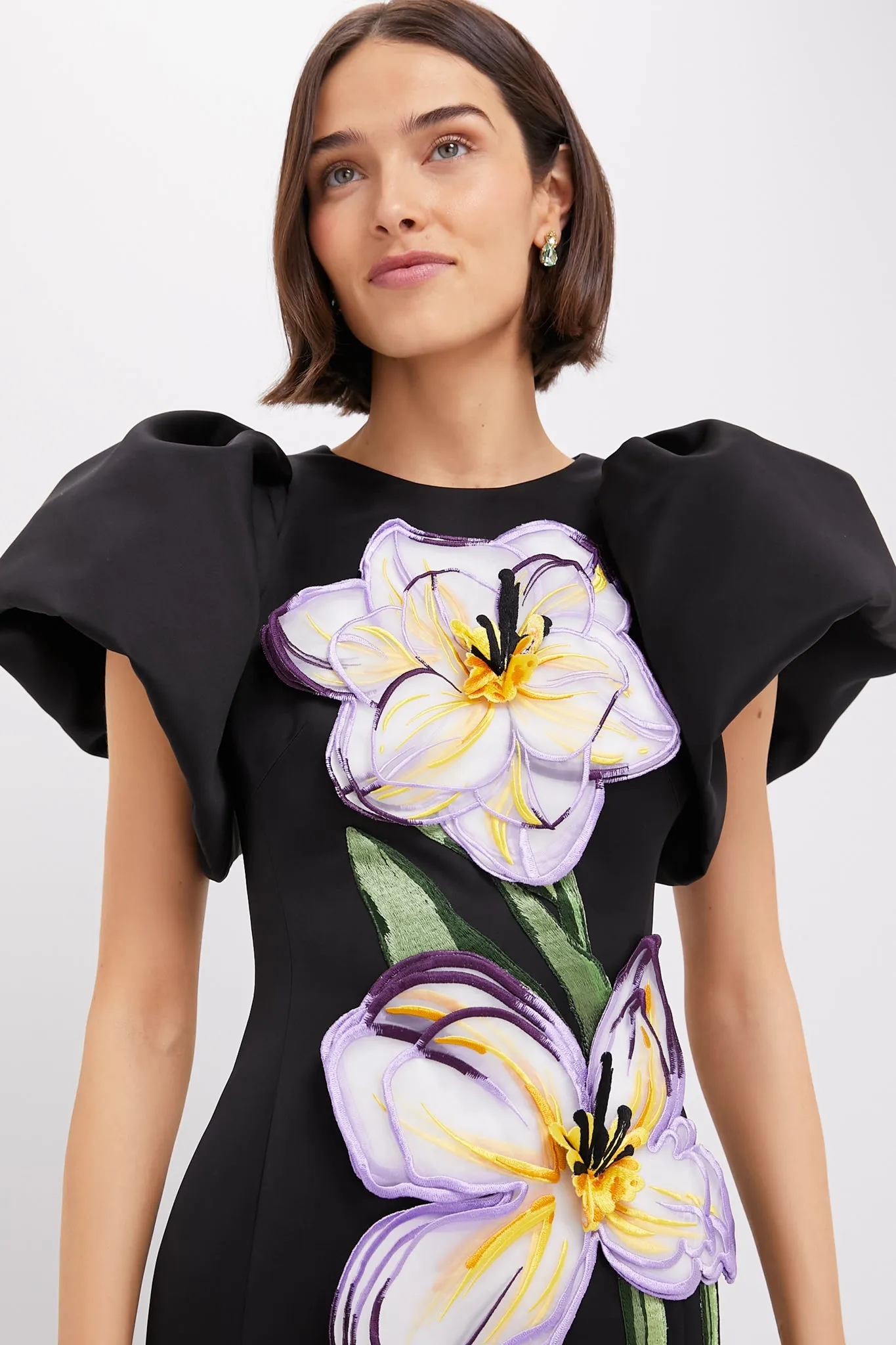 Ebony Iris Print Lucinda Maxi Dress