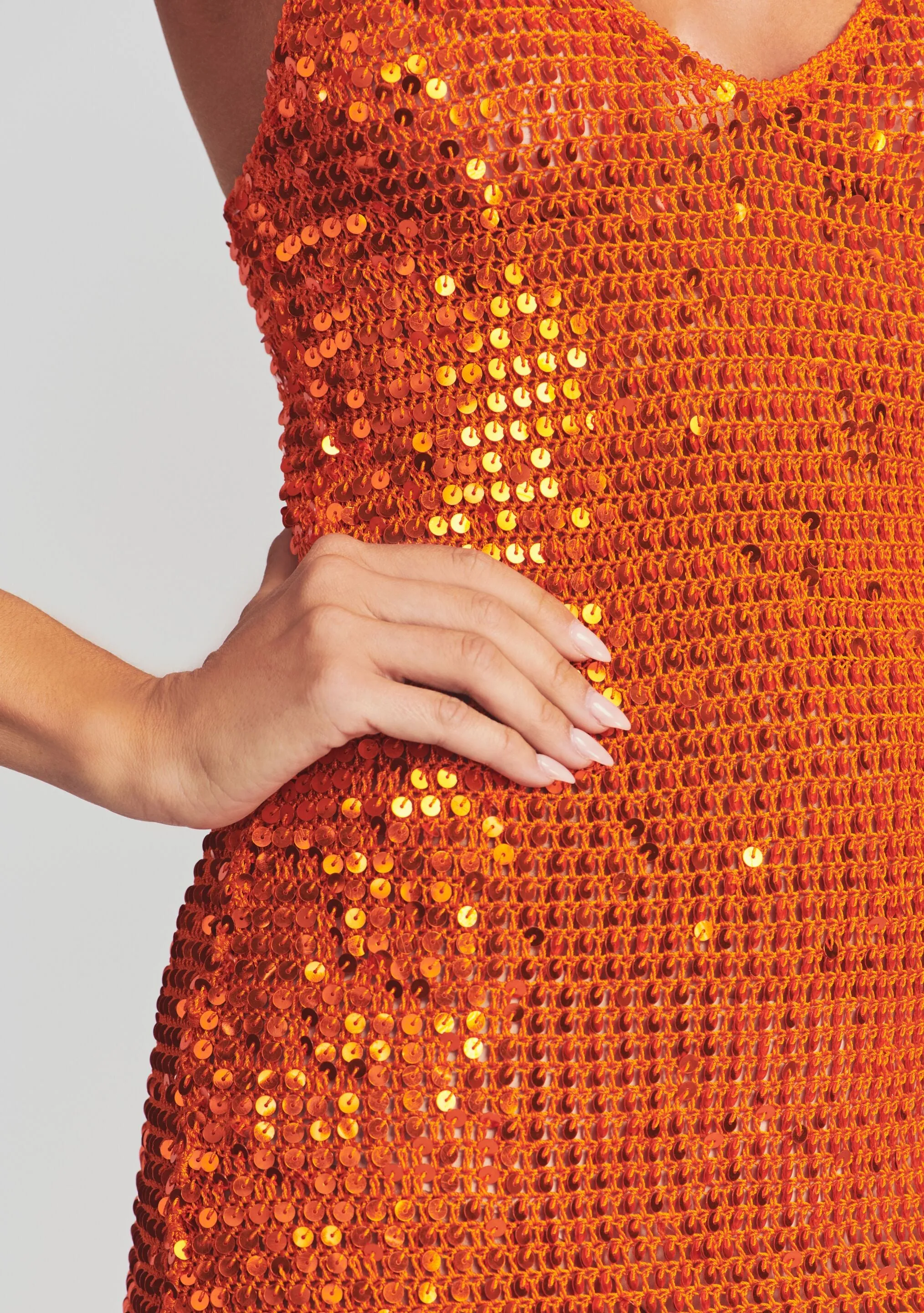 Elliana Sequin Crochet Dress