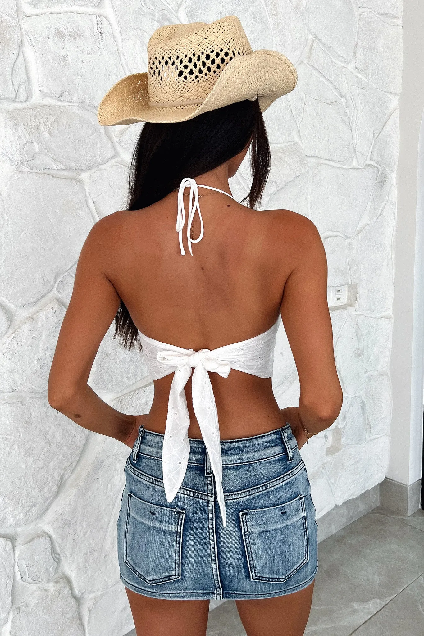 Evianna Halter Top - White