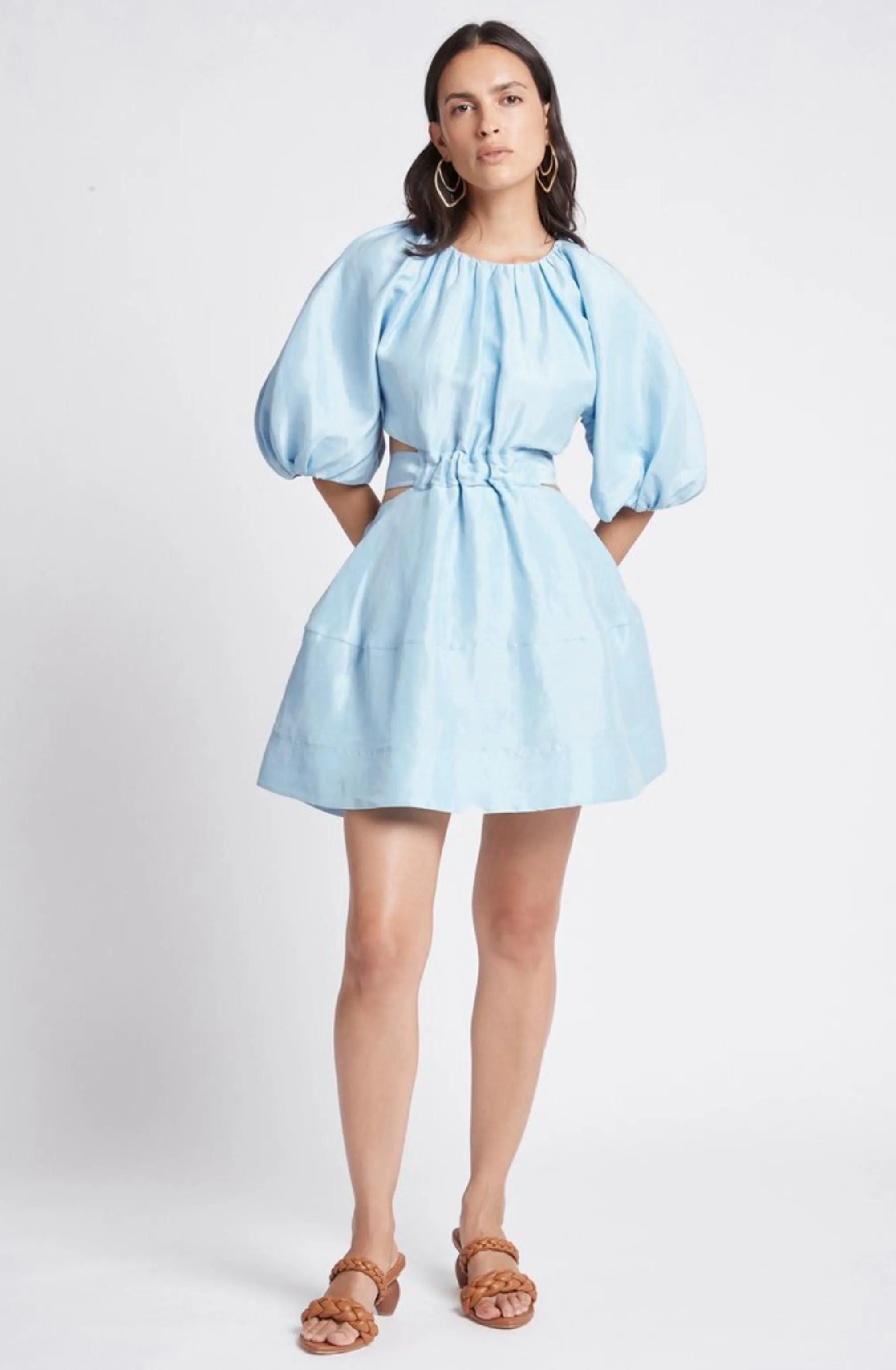 FINAL SALE: Psychedelia Cut Out Mini Dress Pale Blue by Aje