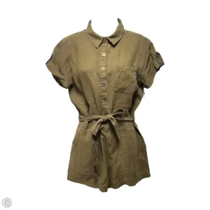 Finn Linen Utility Romper By Michael Stars In Green, Size: S
