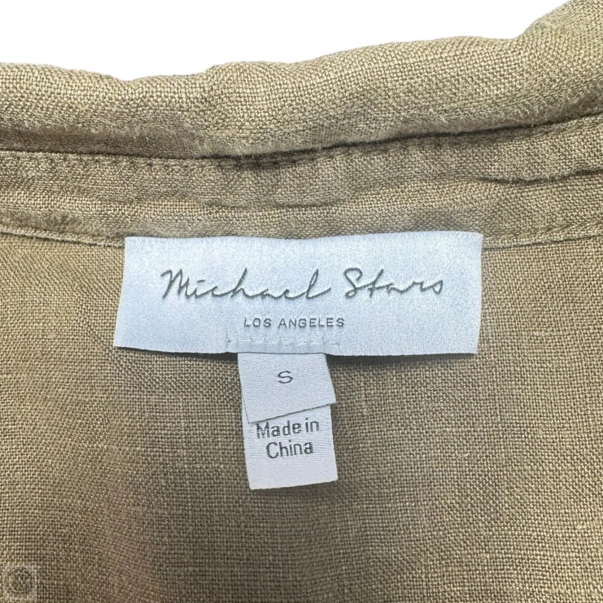 Finn Linen Utility Romper By Michael Stars In Green, Size: S