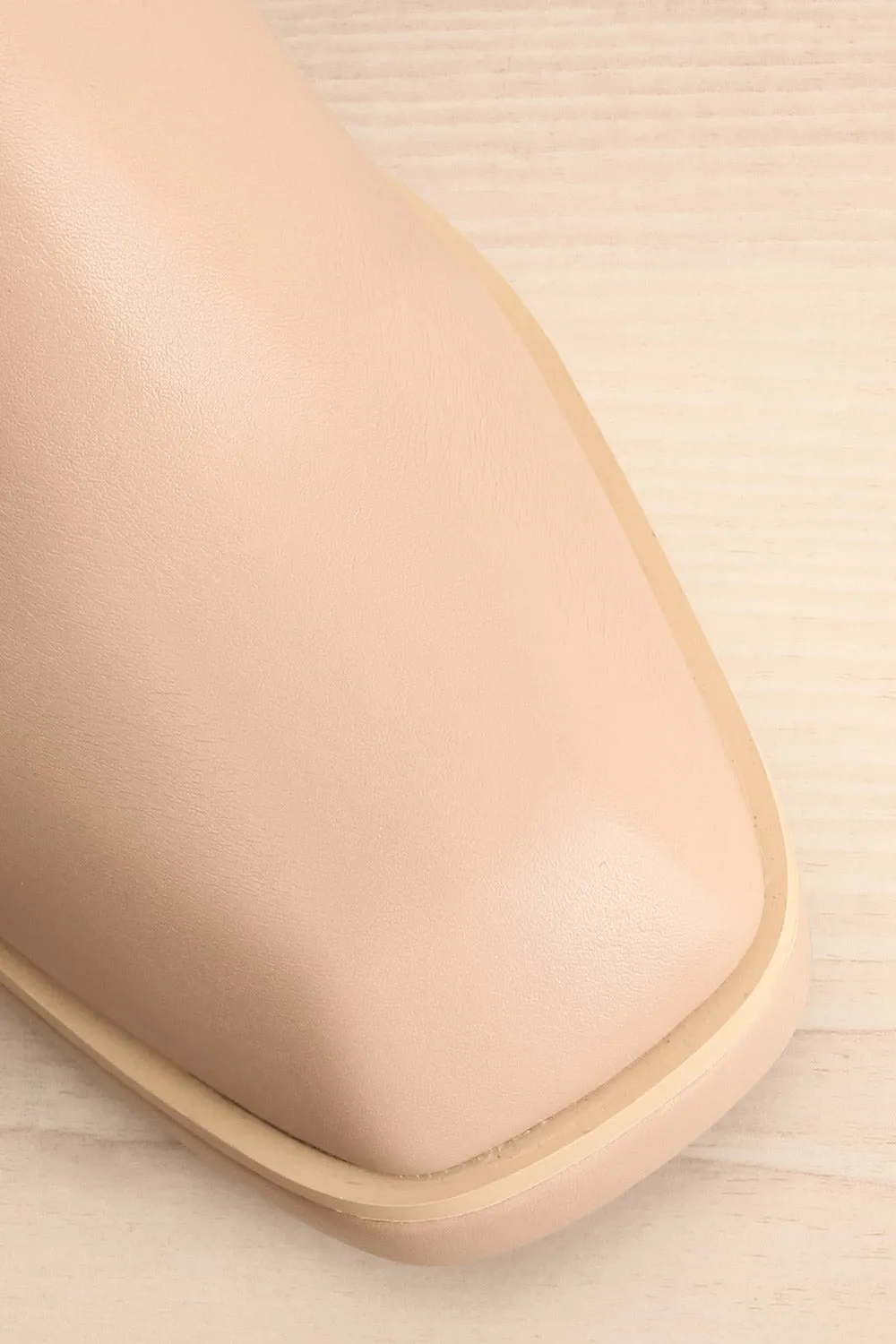 Foster Beige | Platform Heeled Ankle Boots