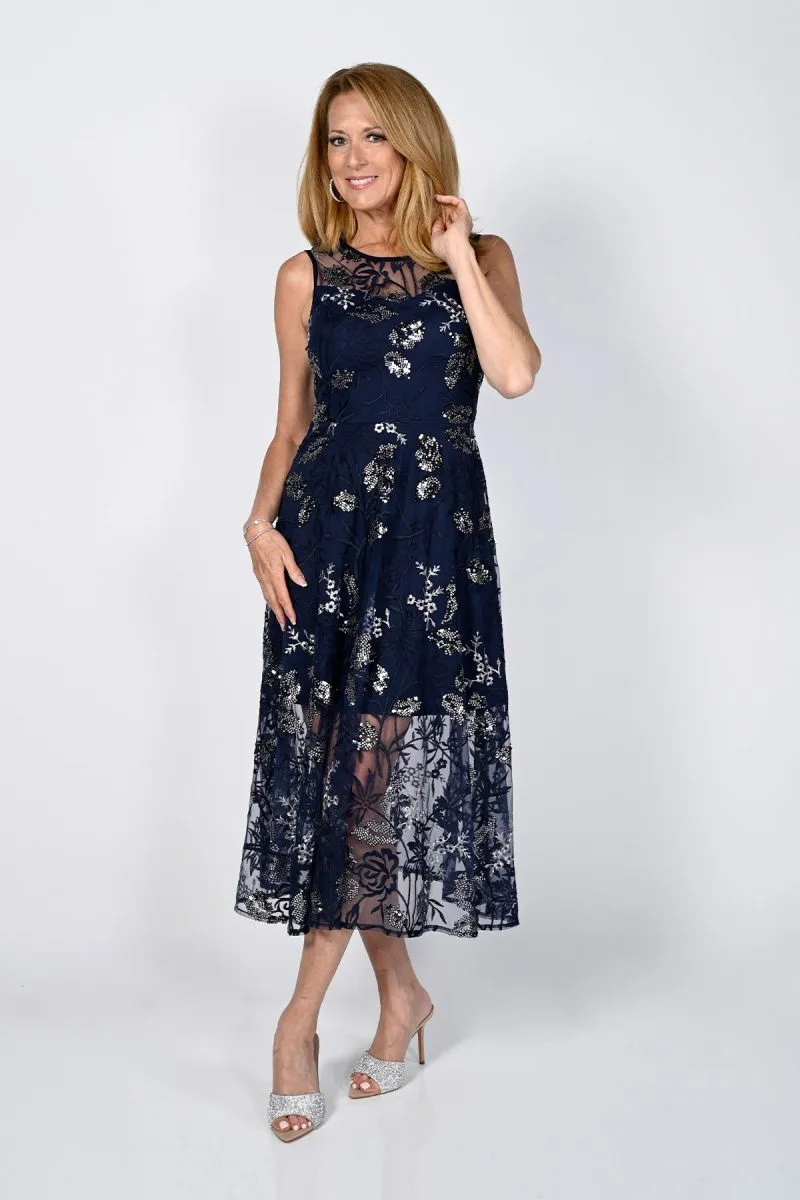 Frank Lyman - A-Line Lace Dress - 238101 - Navy