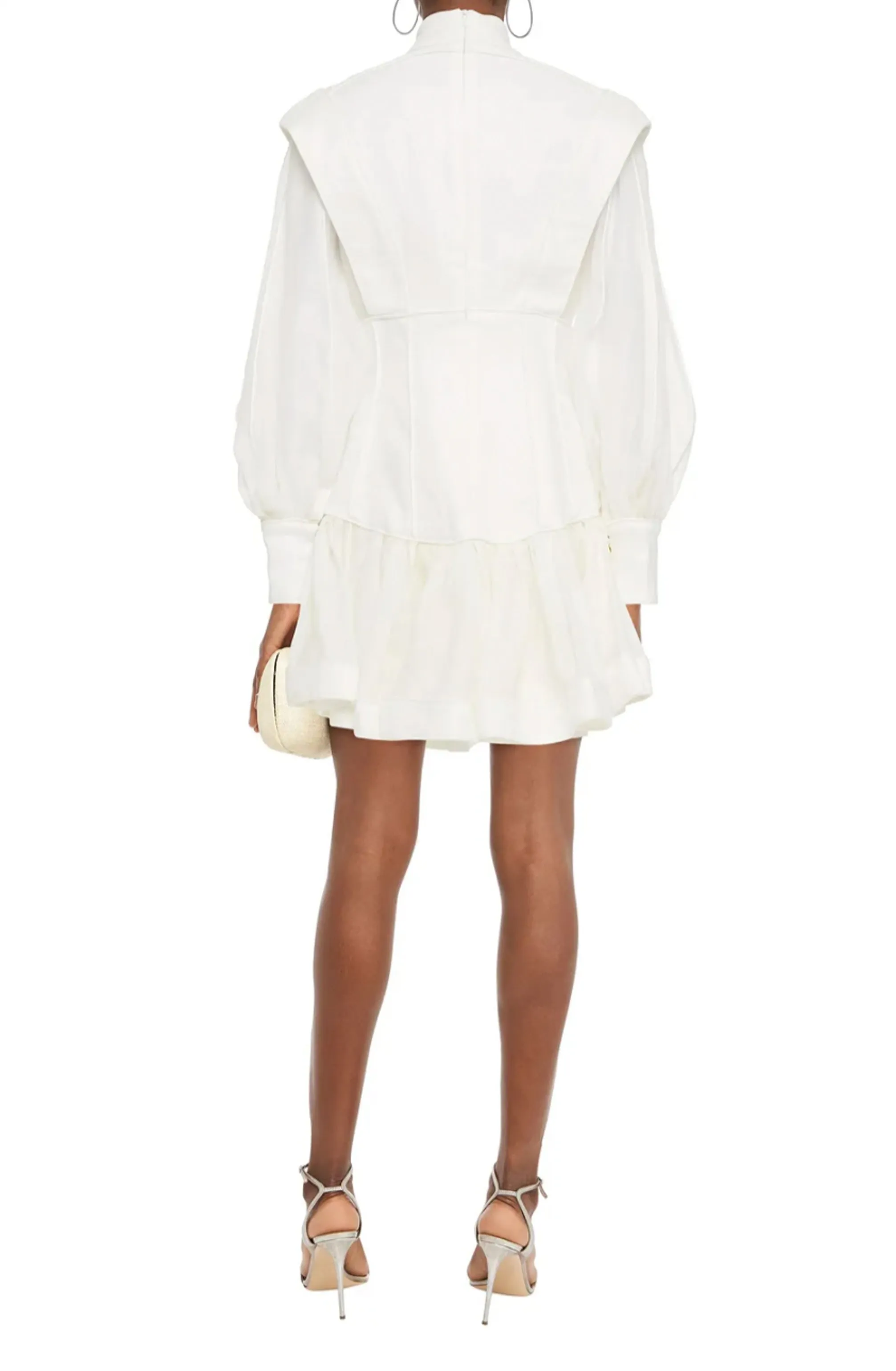 Glassy Long Sleeve Ivory Mini Dress by Zimmermann