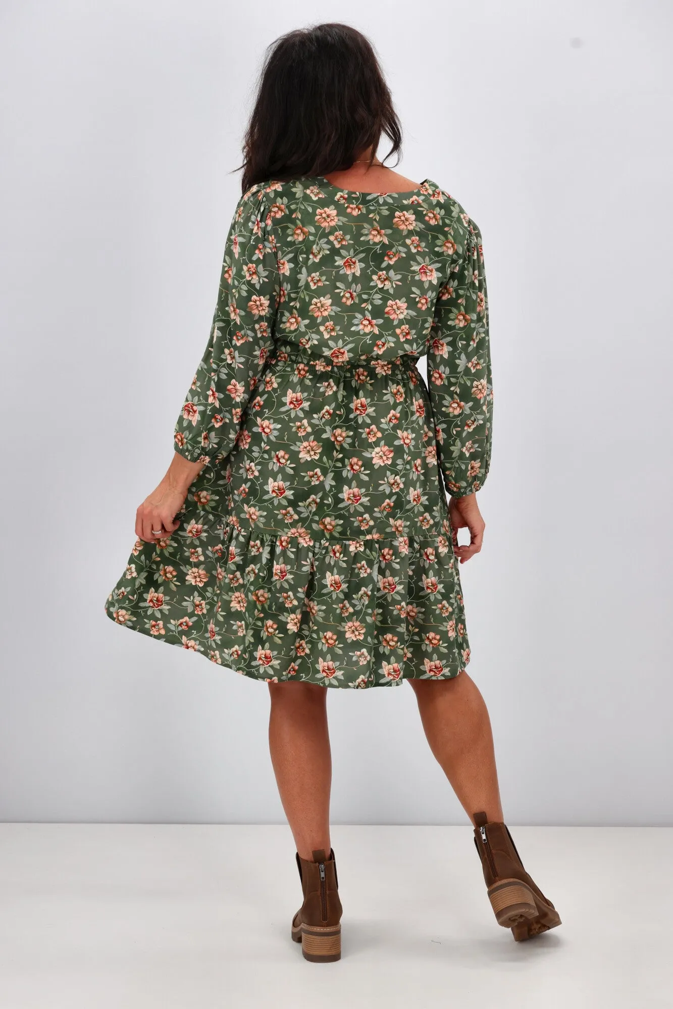Gloss The Label Anouk Shirred Waist Dress Botanical Floral