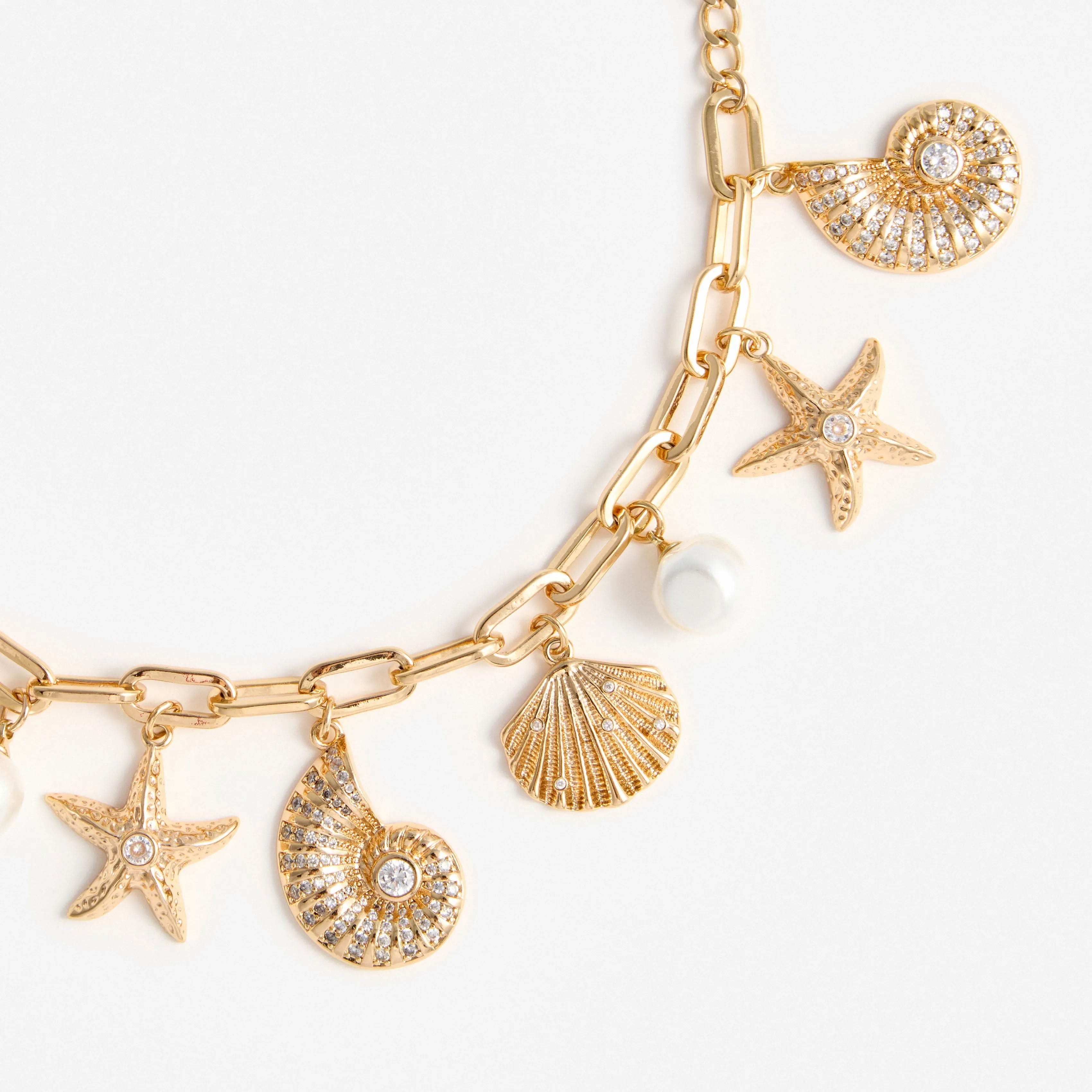 Gold Multi Charm Bracelet Self Portrait