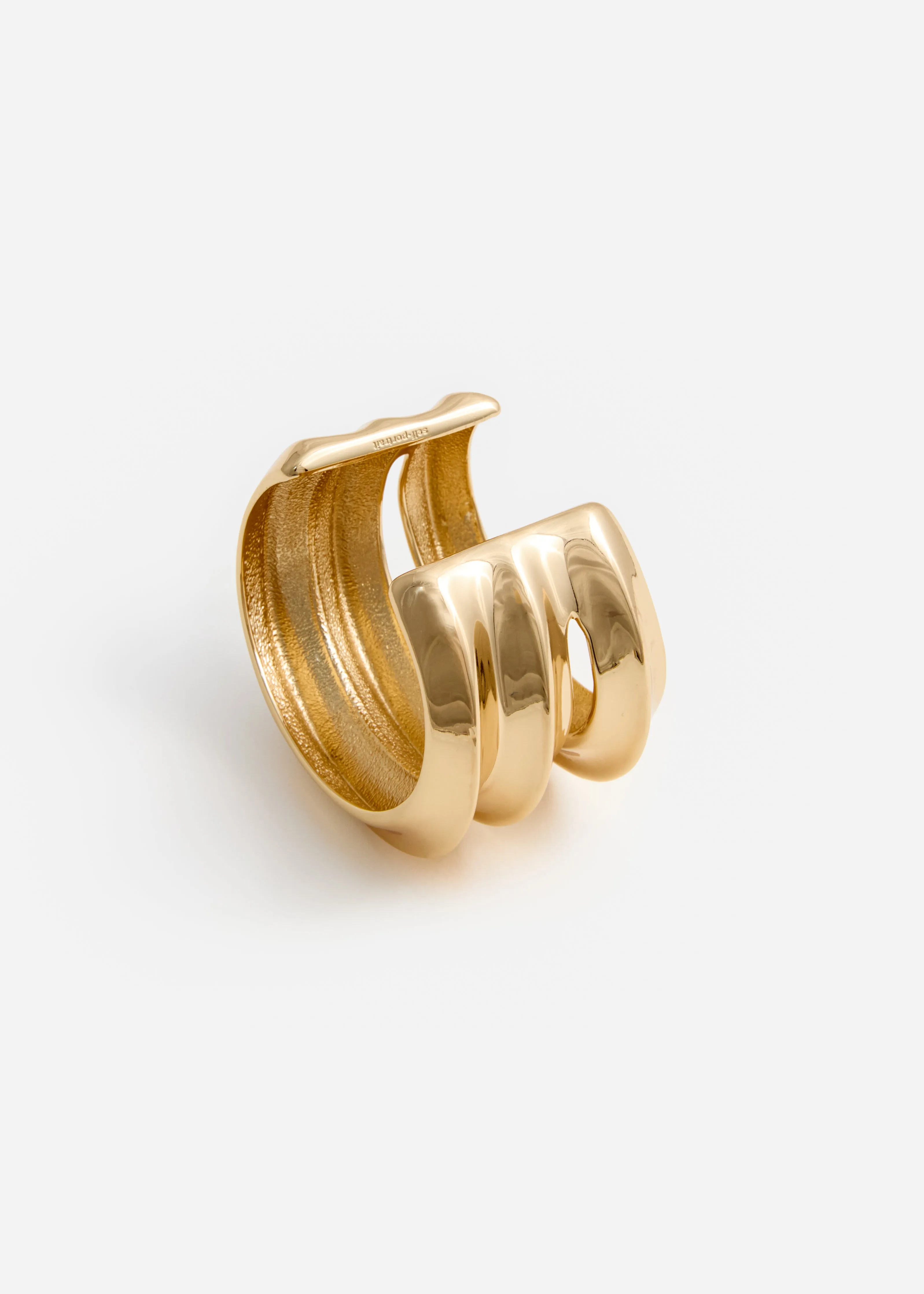 Gold Sculpted Cuff Self Portrait