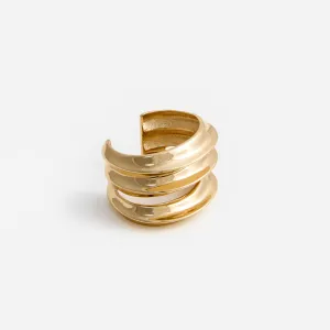 Gold Sculpted Cuff Self Portrait