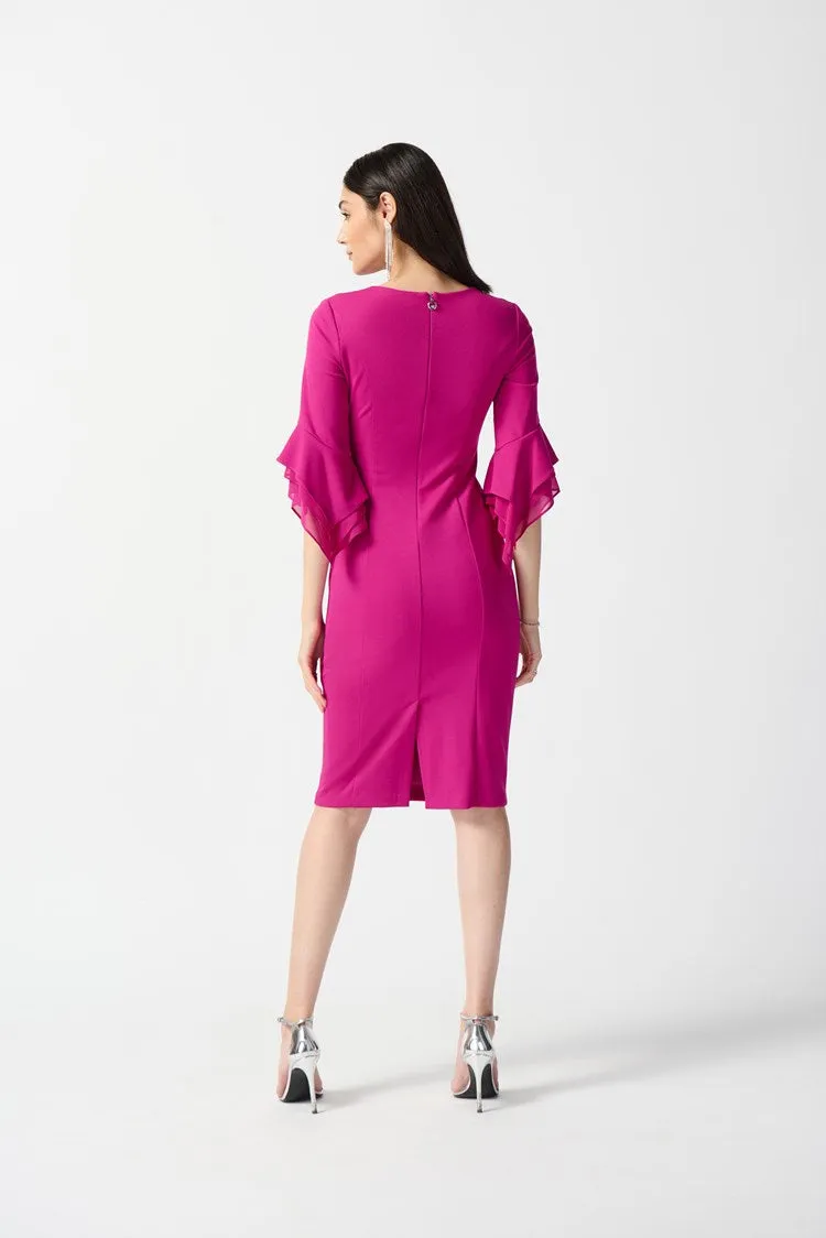 Joseph Ribkoff - Ruffle Sleeve Sheath Dress 233771 - Opulence 1 x size 16 only