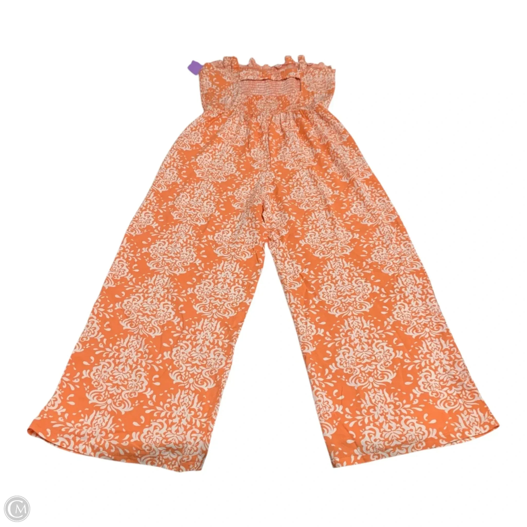 Jumpsuit By As U Wish In Orange & White, Size: L