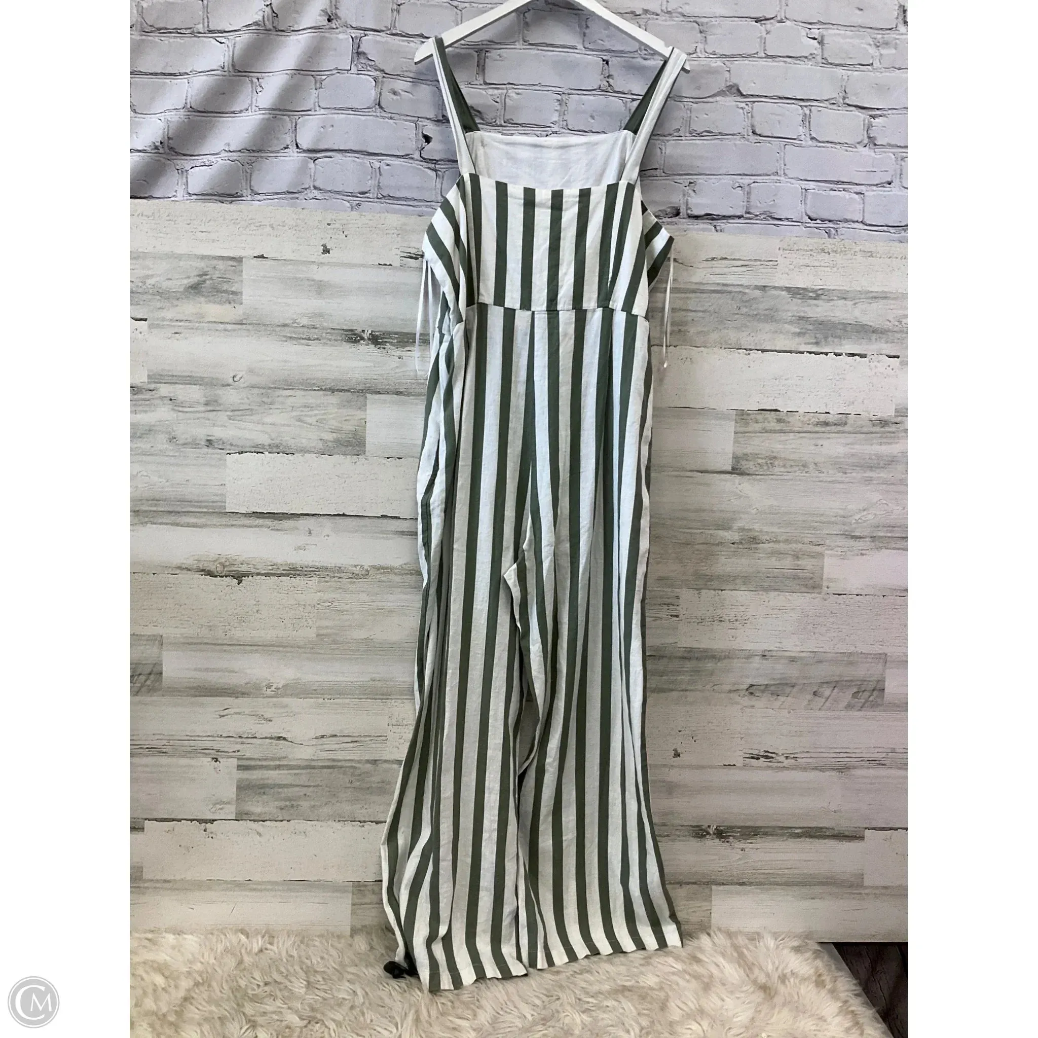 Jumpsuit By C And C In Green & White, Size: Xl