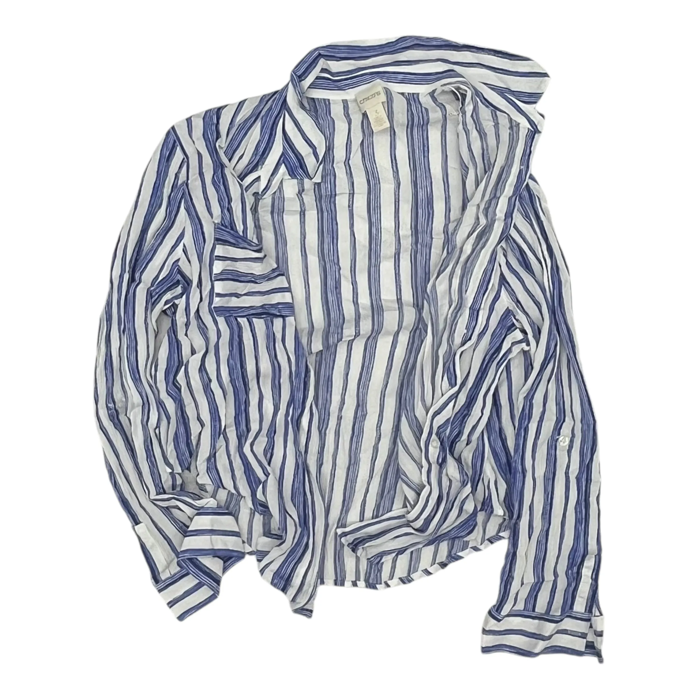 Jumpsuit By Chicos In Blue & White, Size:Xl