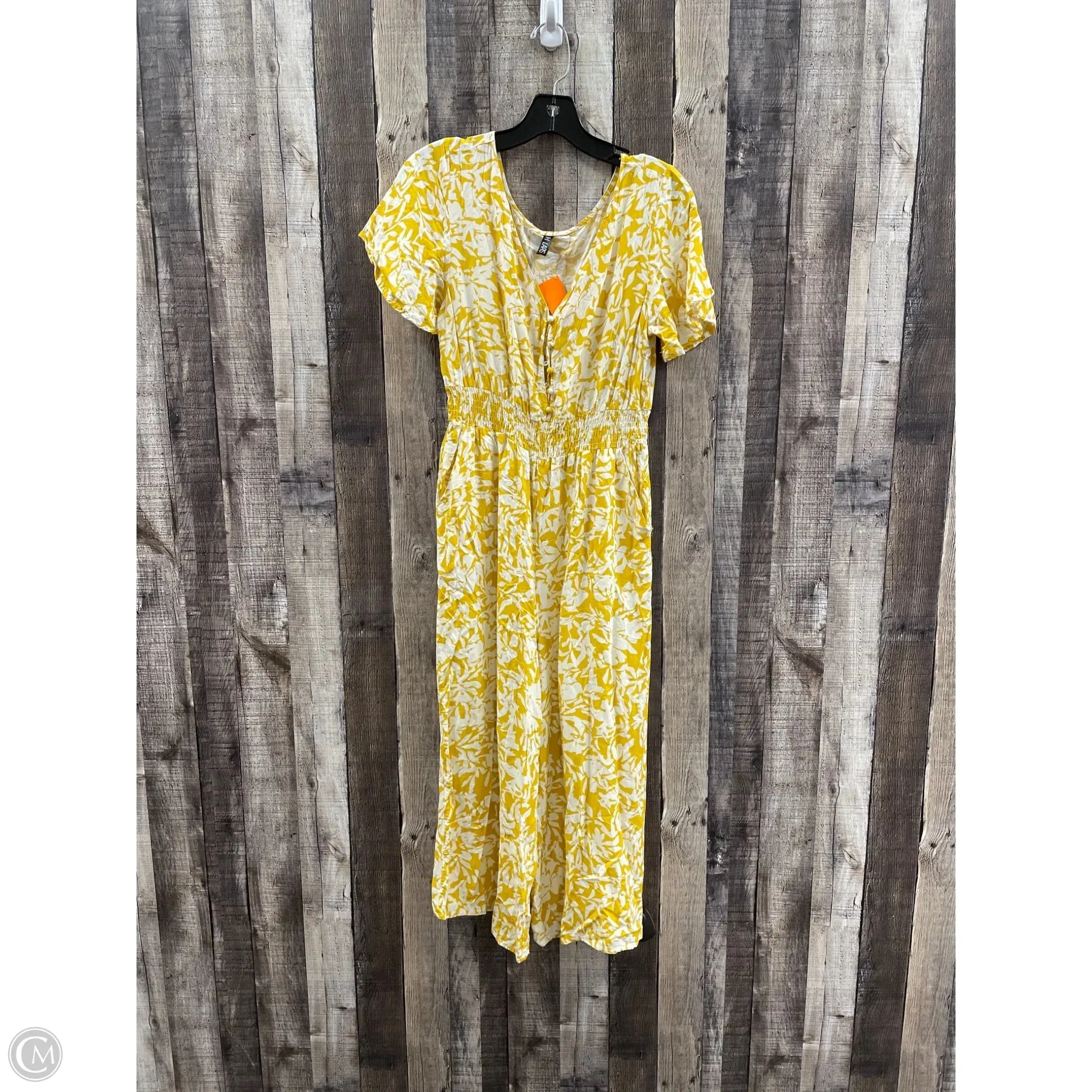 Jumpsuit By Lapis In White & Yellow, Size: M