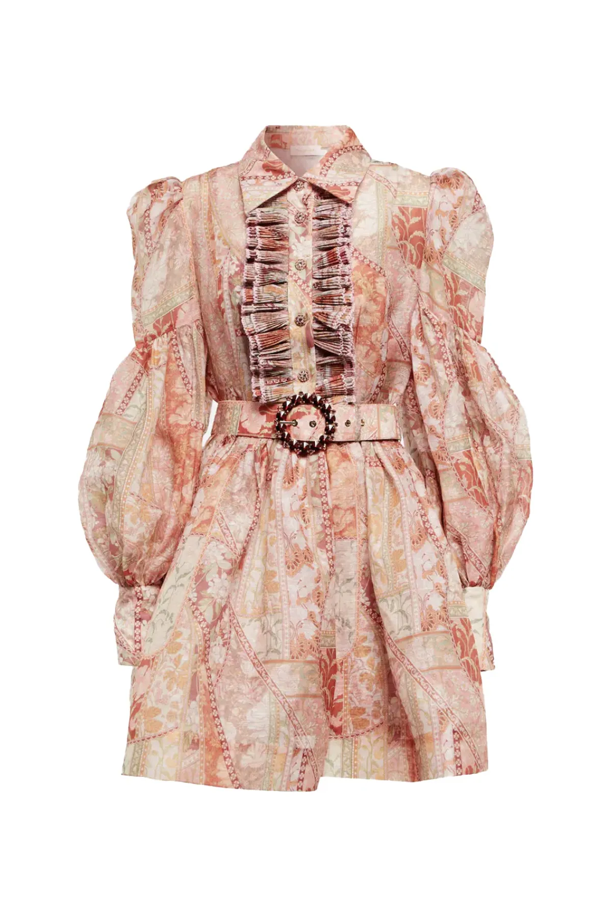 Kaleidoscope Tuxedo Frill Mini Dress by Zimmermann