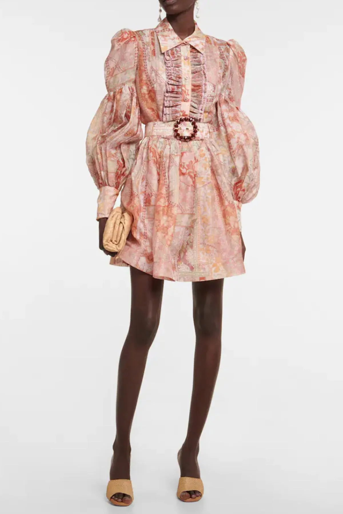 Kaleidoscope Tuxedo Frill Mini Dress by Zimmermann