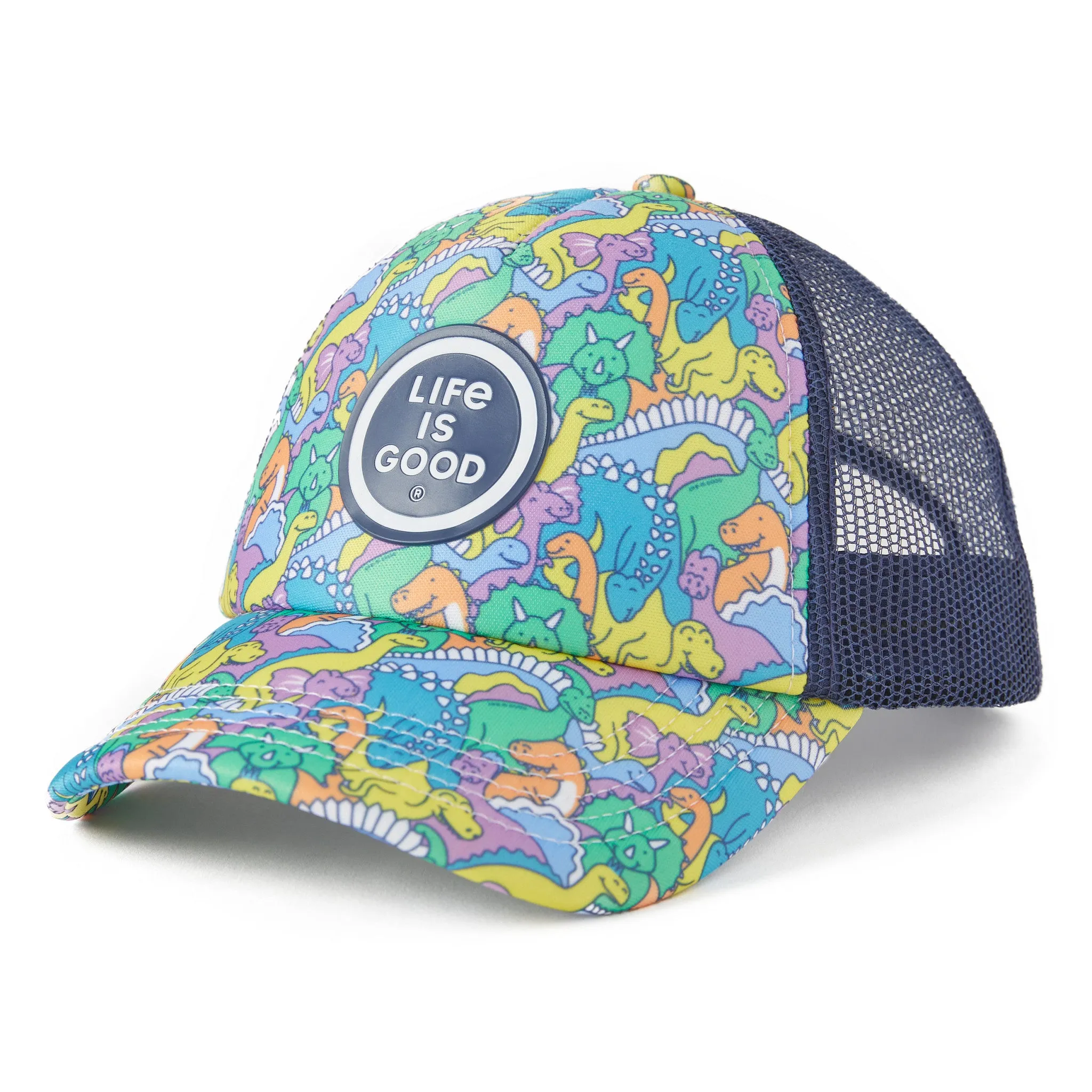 Kids Dinosaur Friends Pattern Kids Trucker Life is Good