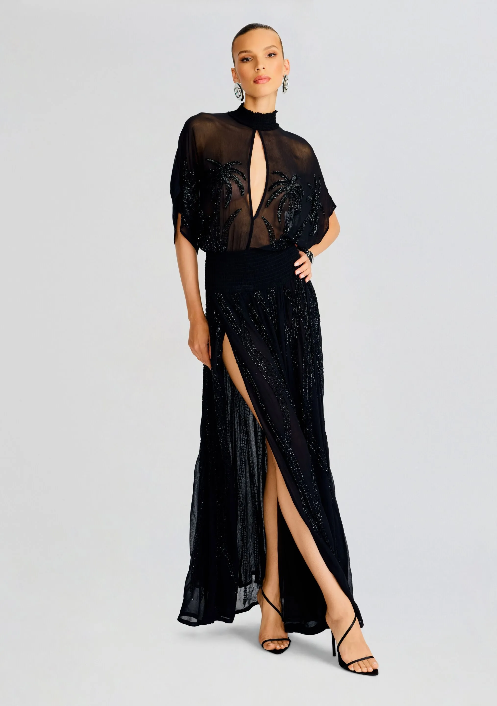 Nalina Embellished Silk Chiffon Dress