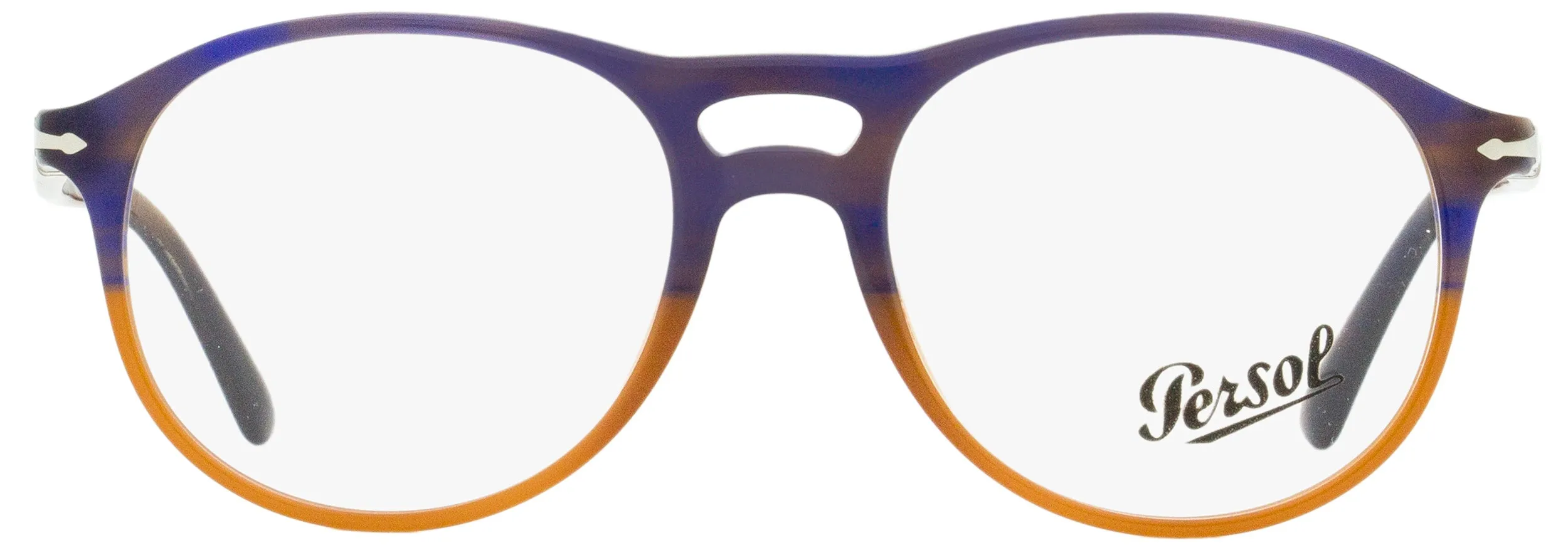 Persol Men's Aviator Eyeglasses PO3202V 1066 Blue Melange/Umber 53mm