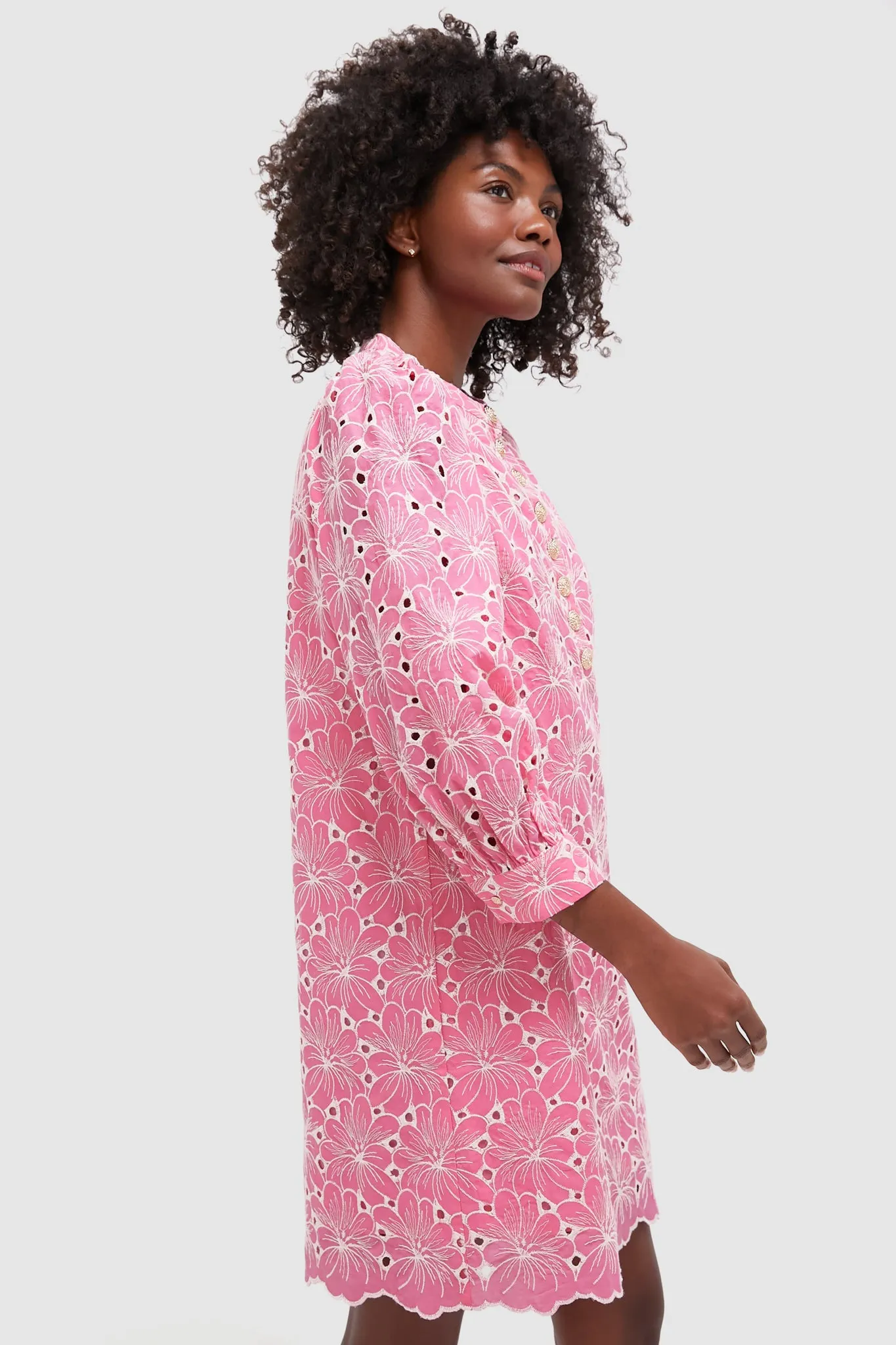 Pink Floral Eyelet Samantha Dress
