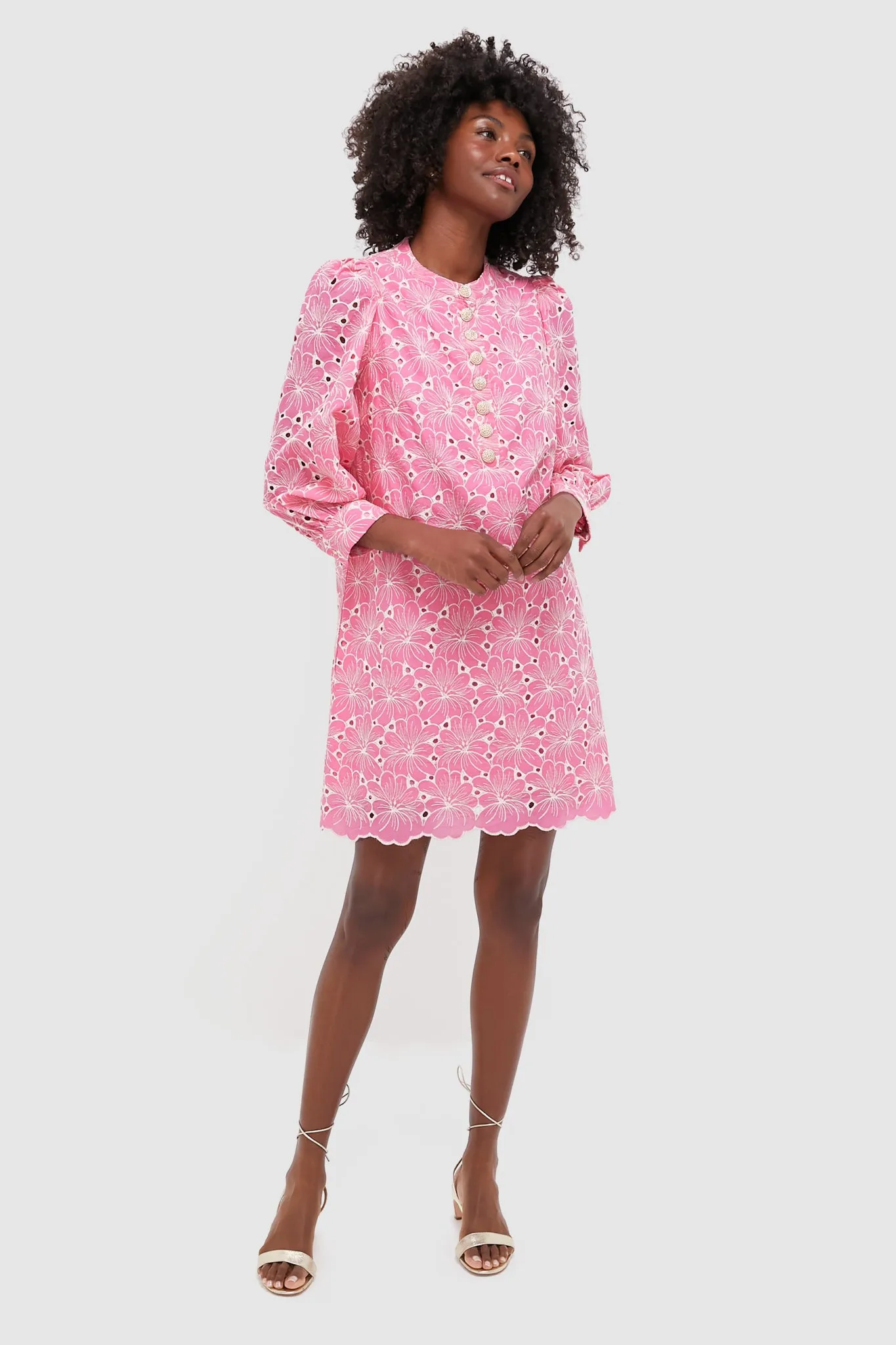 Pink Floral Eyelet Samantha Dress