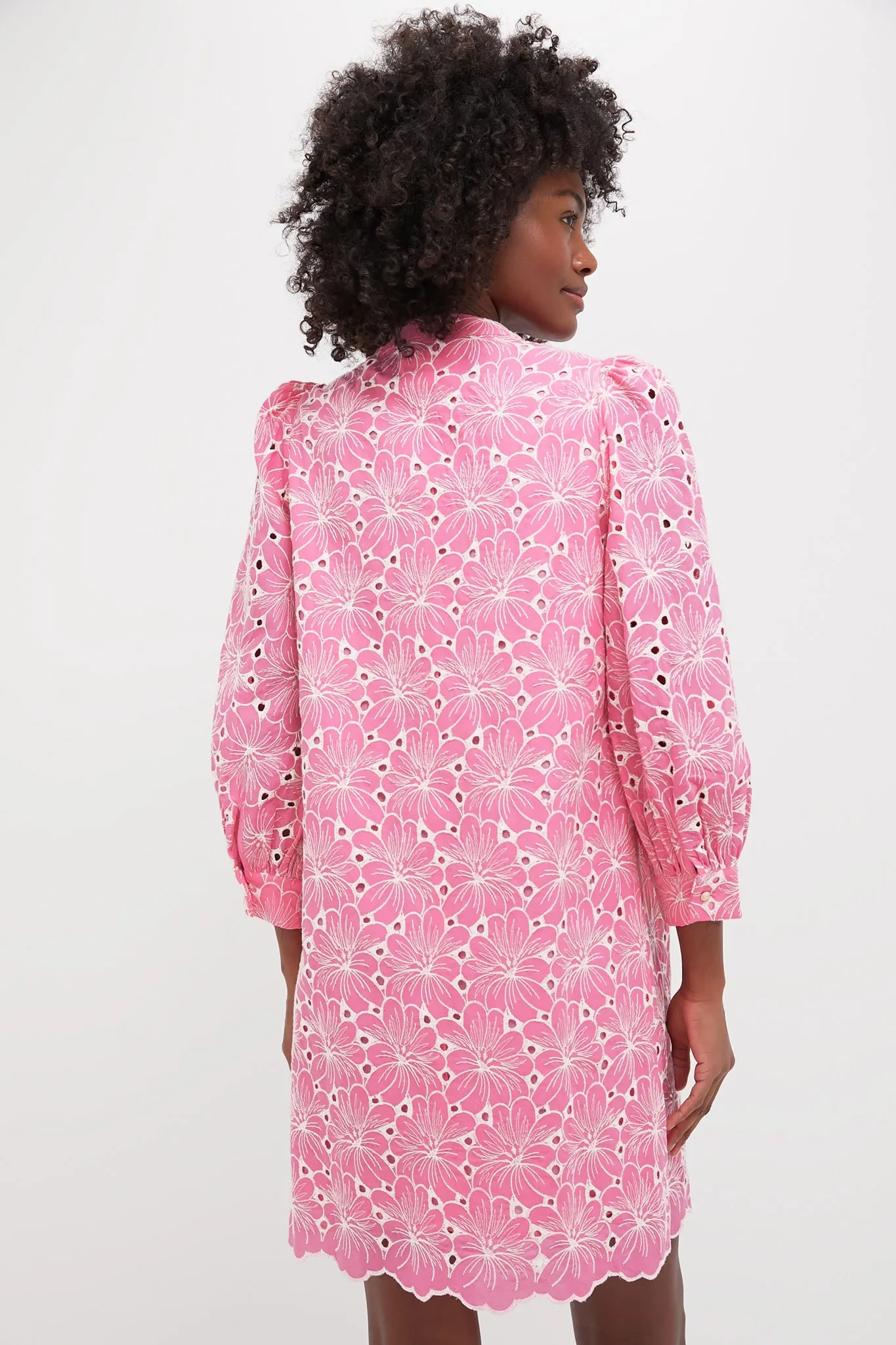 Pink Floral Eyelet Samantha Dress