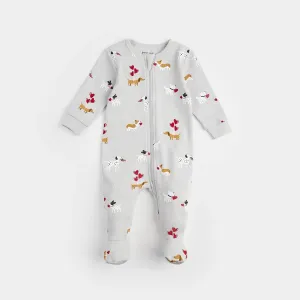 Puppy Love Print on Lunar Rock Sleeper | Petit Lem