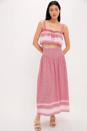 Red and White Judy Skirt Set