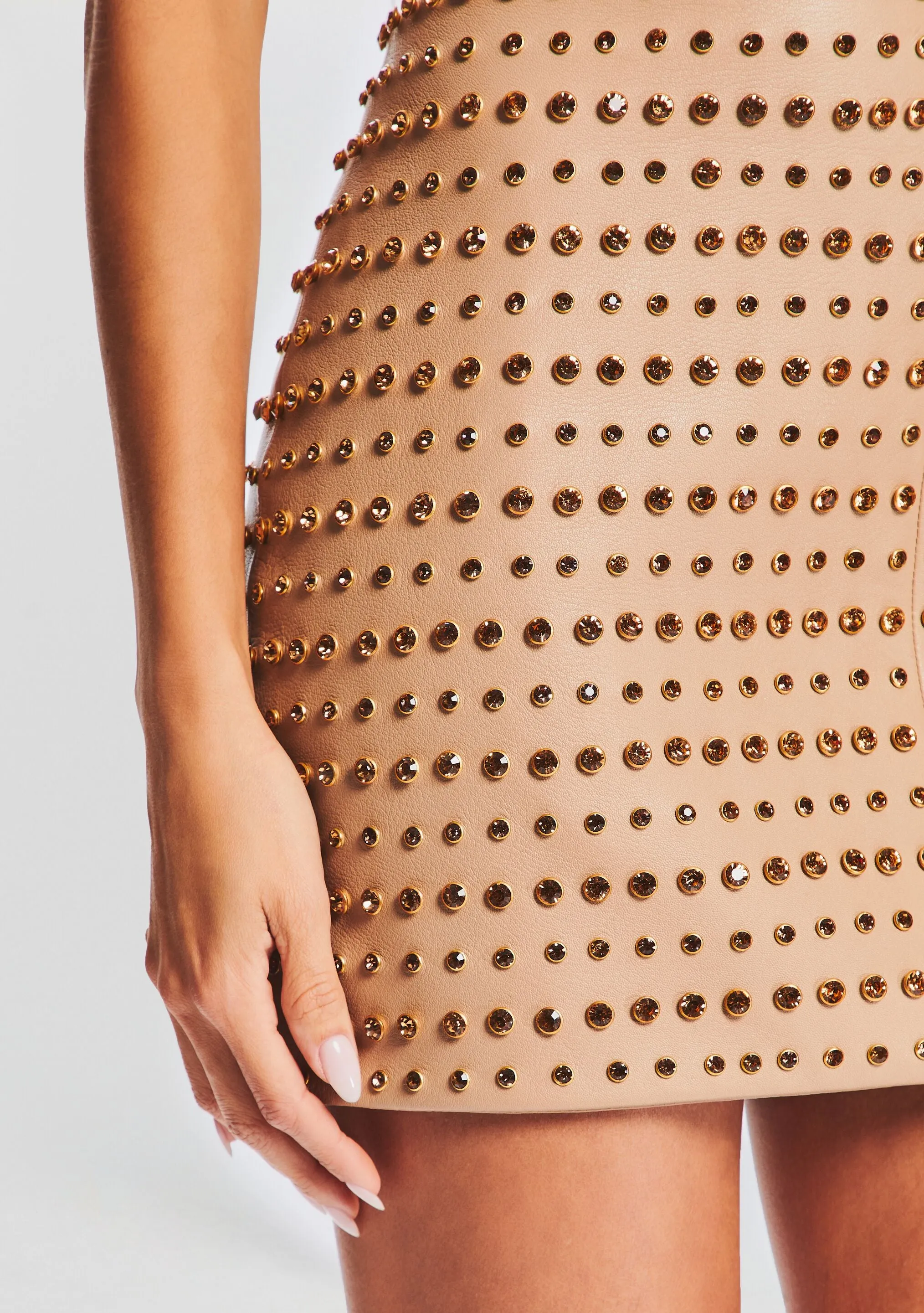 Rhya Embellished Leather Dress