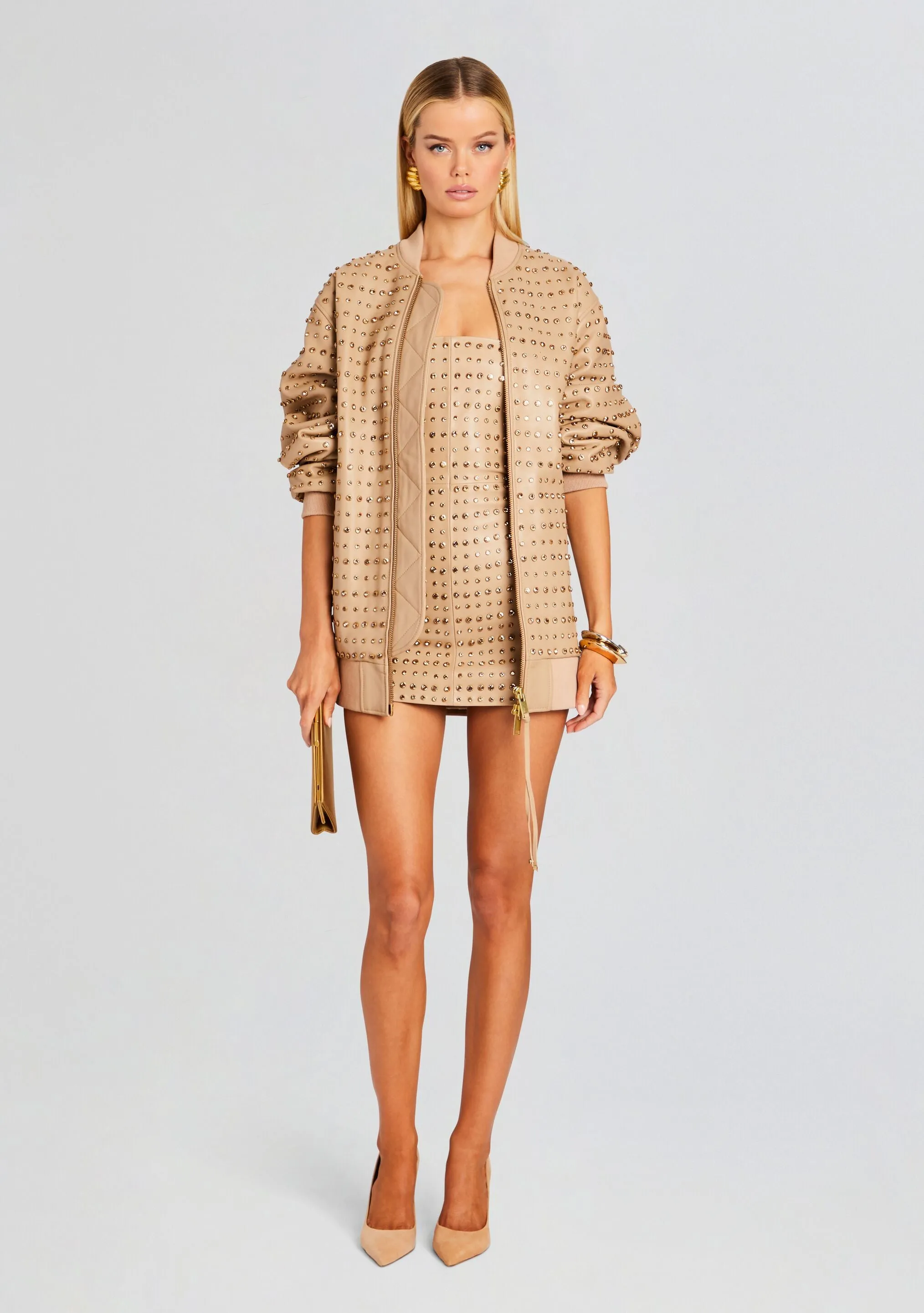 Rhya Embellished Leather Dress