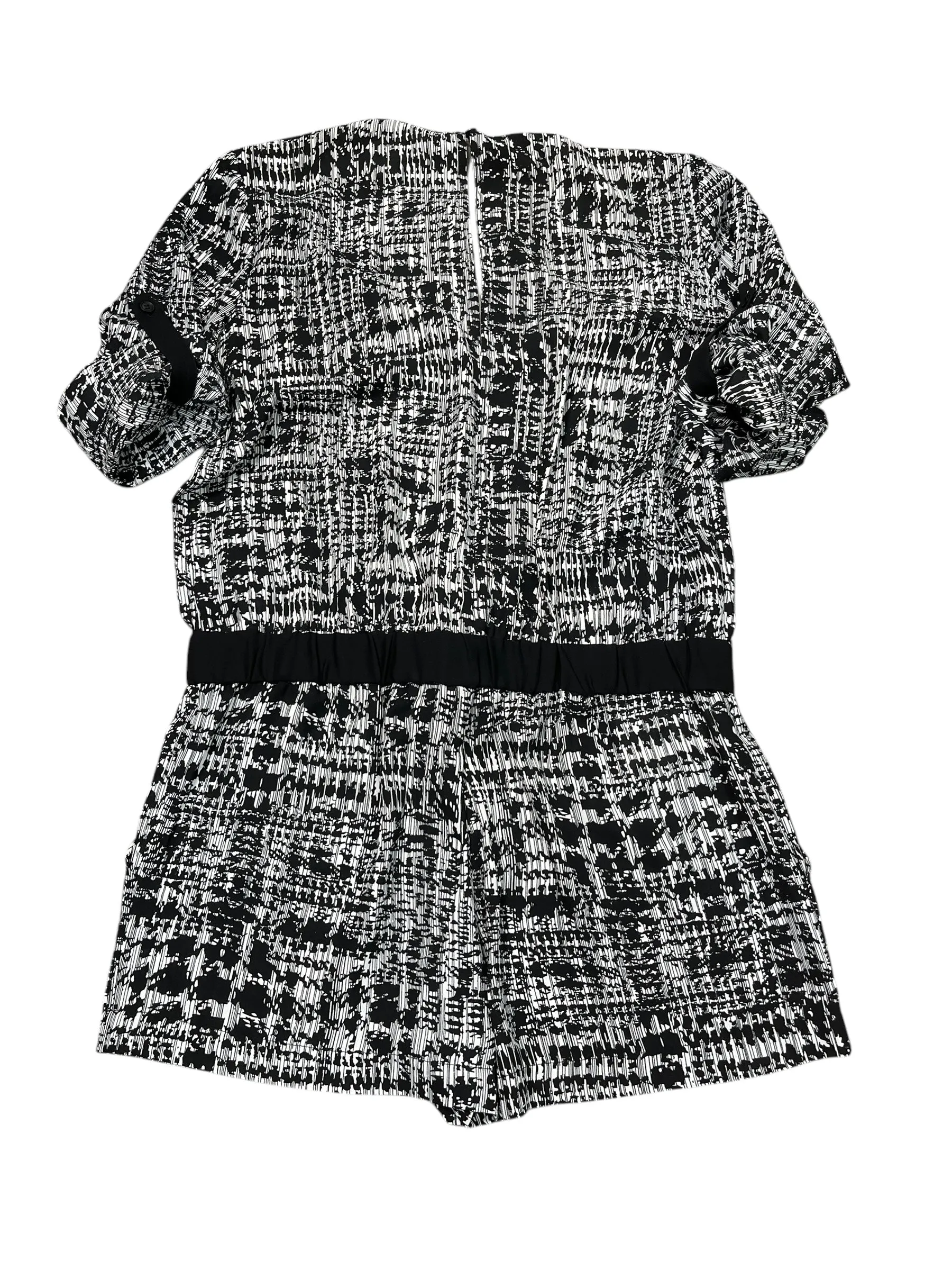 Romper By Bcbgmaxazria In Black & Cream, Size:S