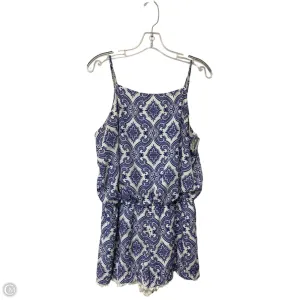 Romper By Bisou Bisou In Blue & White, Size: 14