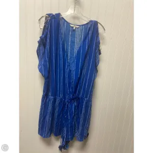 Romper By Clothes Mentor In Blue & White, Size: 1x