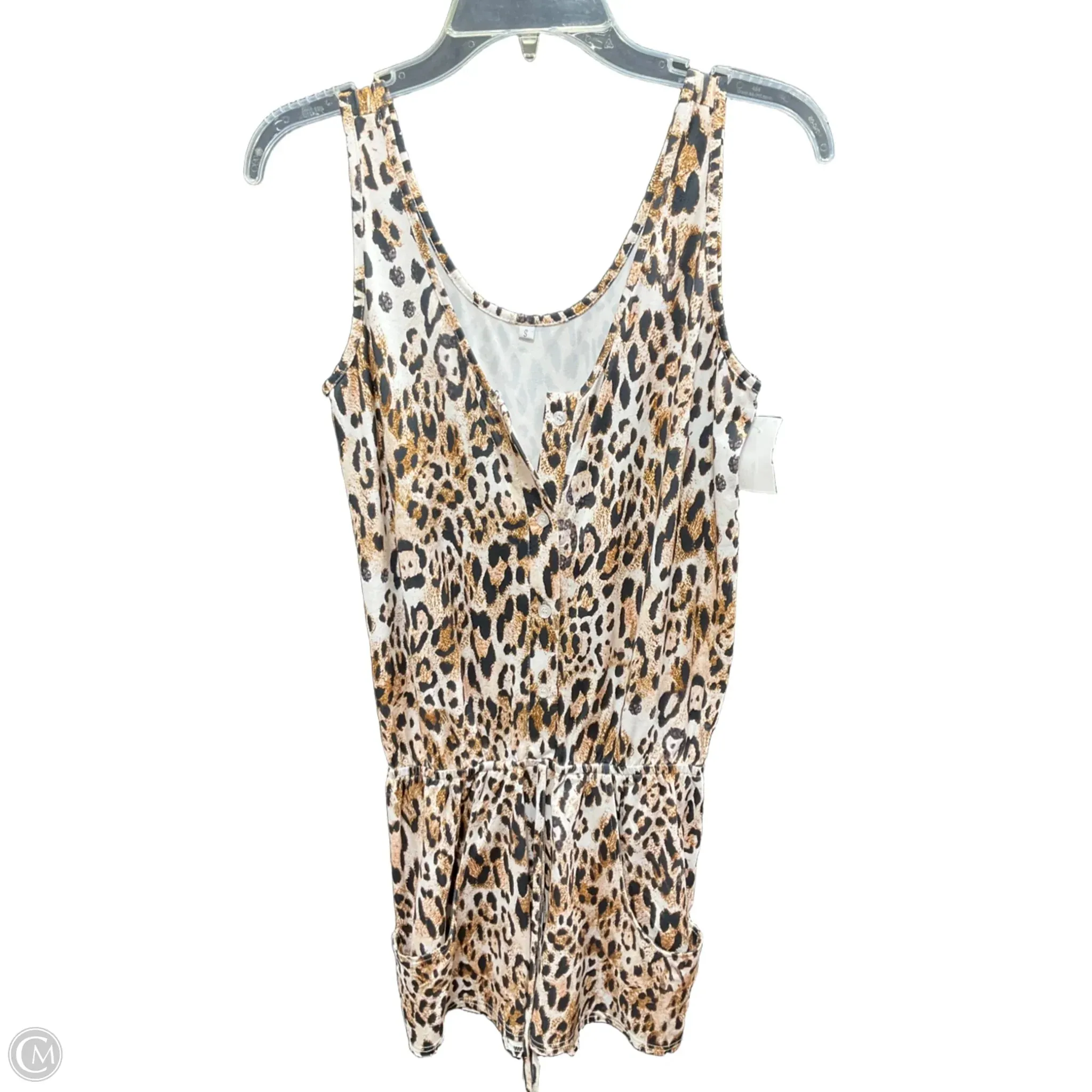 Romper By Clothes Mentor In Leopard Print, Size: S