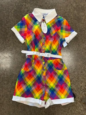 Romper By Clothes Mentor In Rainbow Print, Size:M